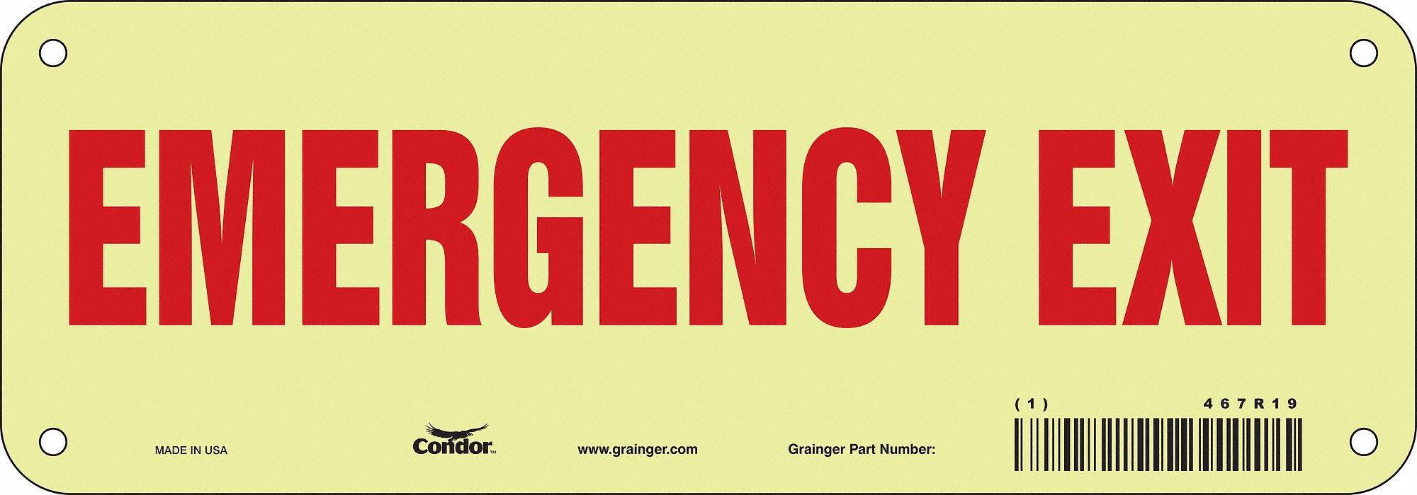 Safety Sign, 3 1/2 x 10 in, Polyethylene
