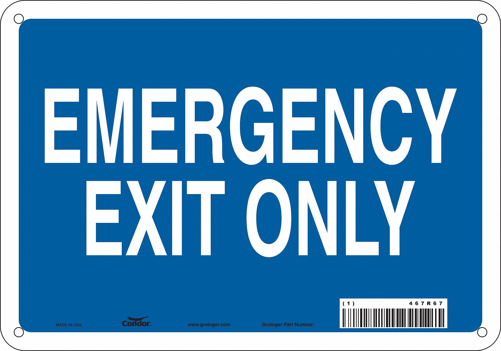 Safety Sign: Polyethylene, Mounting Holes Sign Mounting, 7 in x 10 in Nominal Sign Size