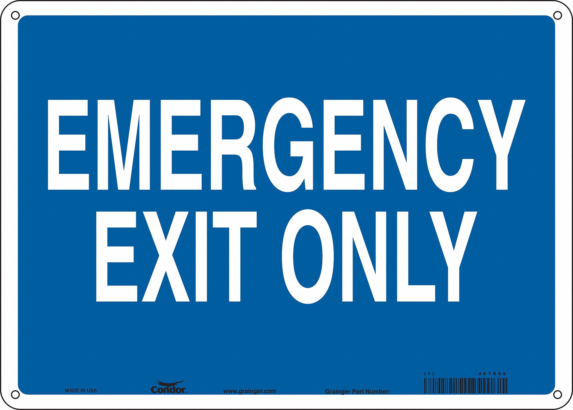 Safety Sign: Polyethylene, Mounting Holes Sign Mounting, 10 in x 14 in Nominal Sign Size