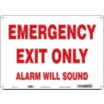 Emergency Exit Only Alarm Will Sound Signs