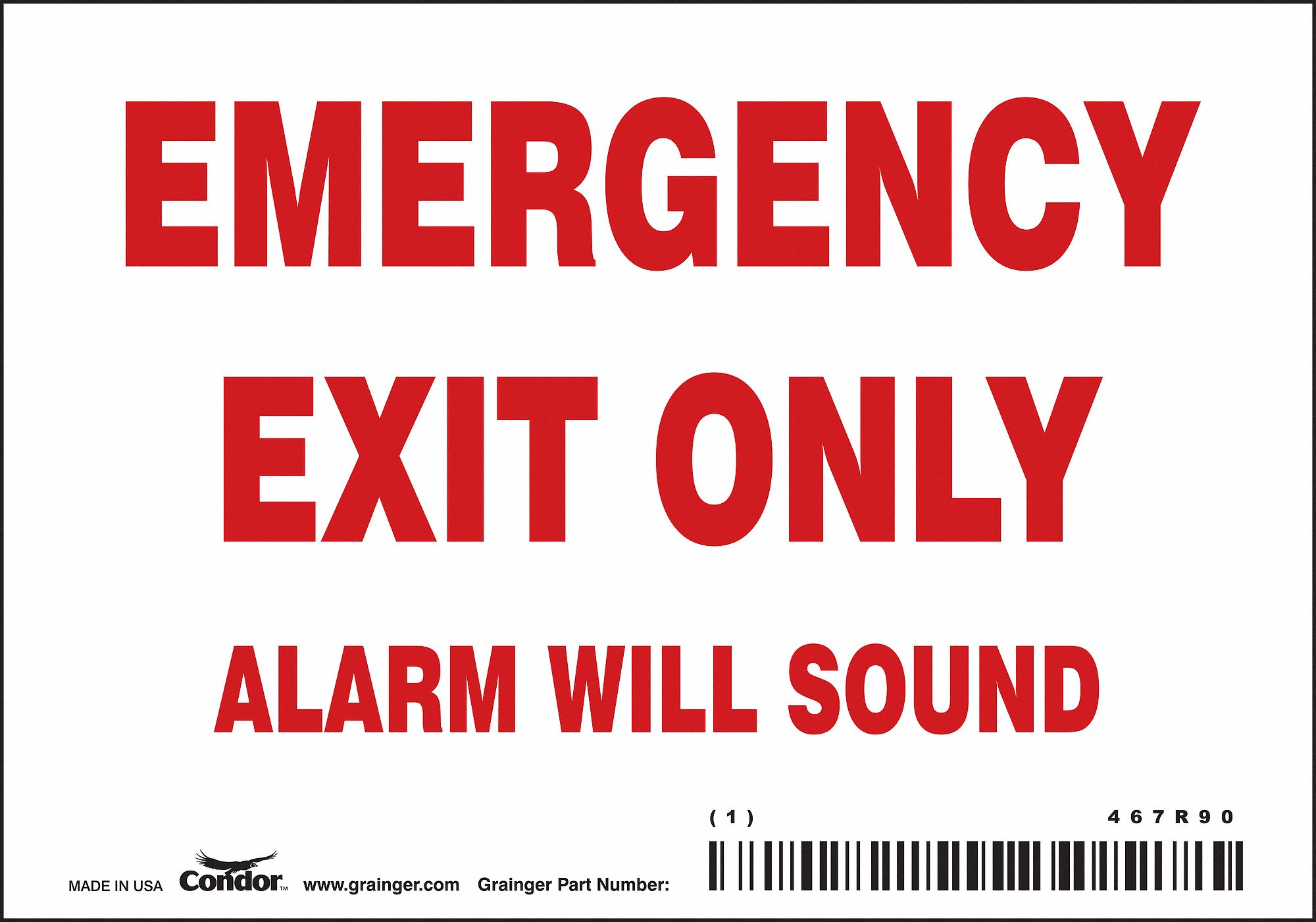 Safety Sign: Vinyl, Adhesive Sign Mounting, 3 1/2 in x 5 in Nominal Sign Size, Not Retroreflective