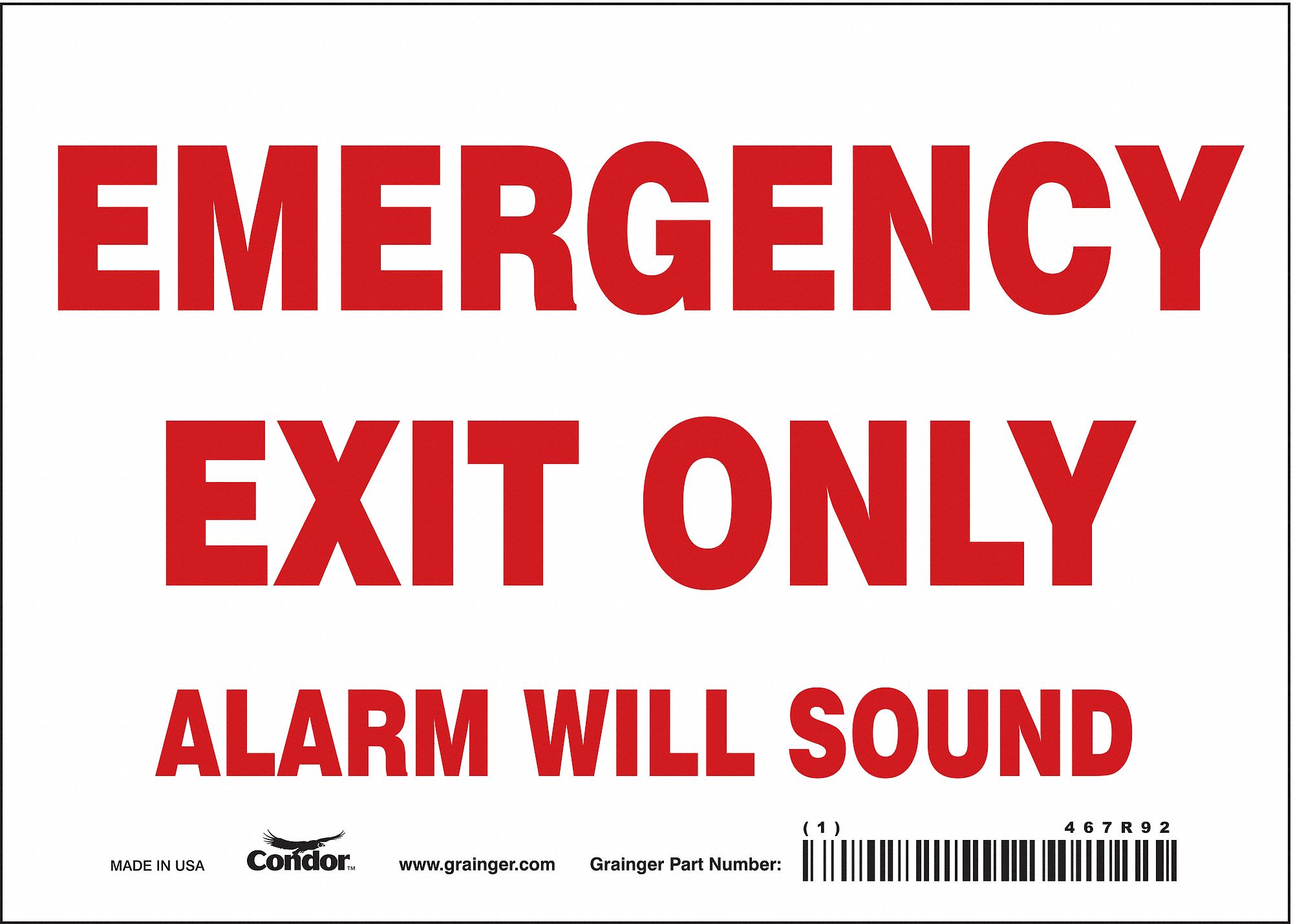 PANNEAU SECURITE,5PO X 7PO,VINYLE