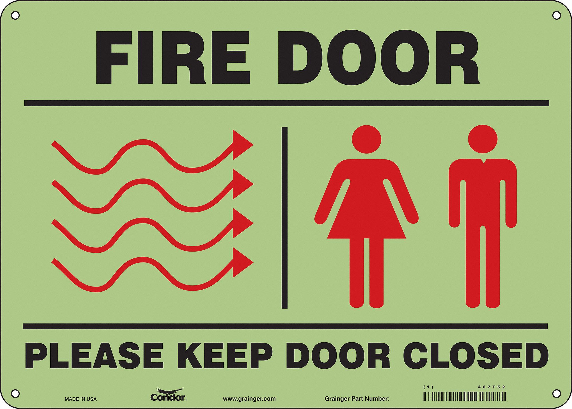 Safety Sign: Polyethylene, Mounting Holes Sign Mounting, 10 in x 14 in Nominal Sign Size, No Header