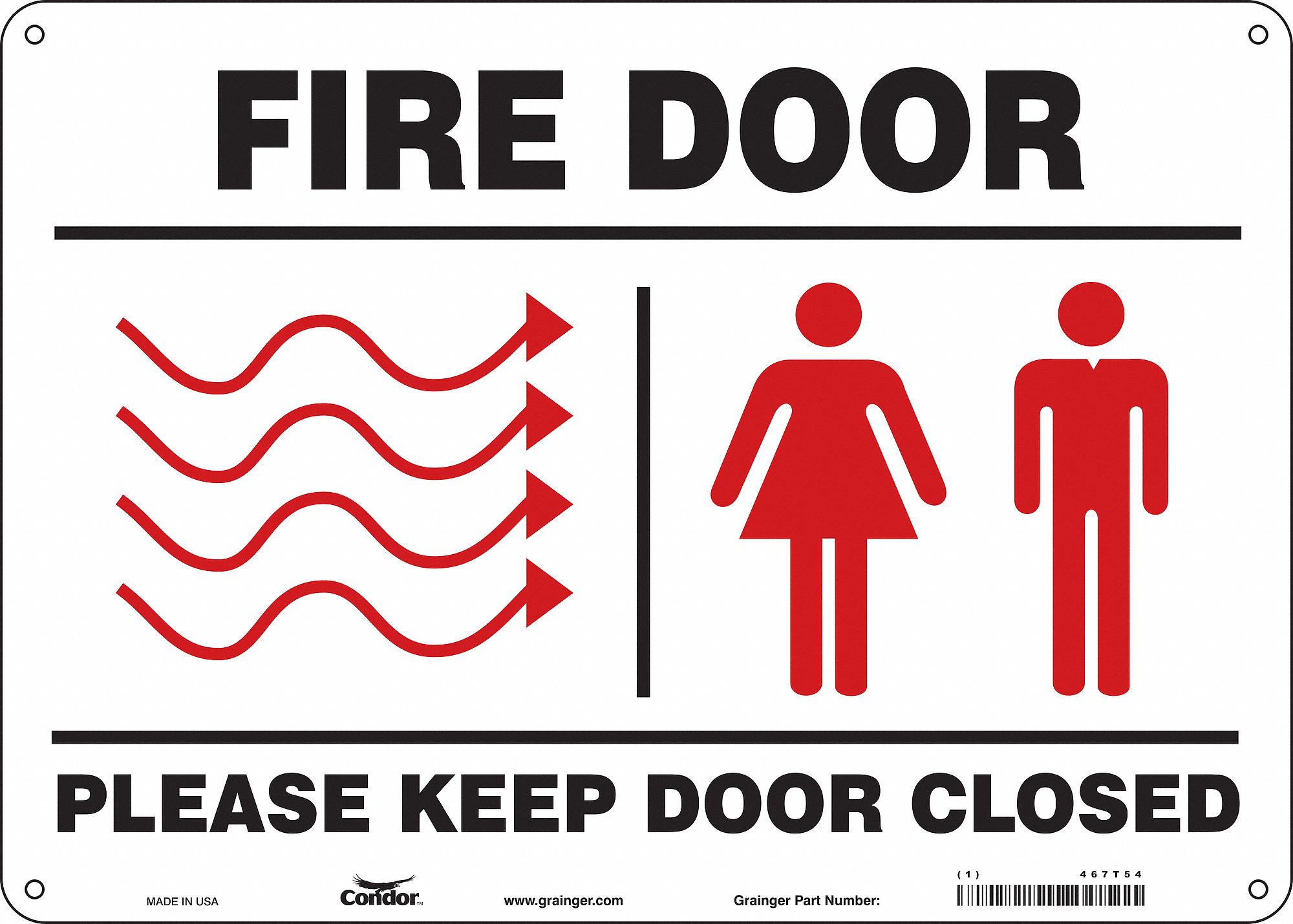 Safety Sign: Polyethylene, Mounting Holes Sign Mounting, 10 in x 14 in Nominal Sign Size, No Header