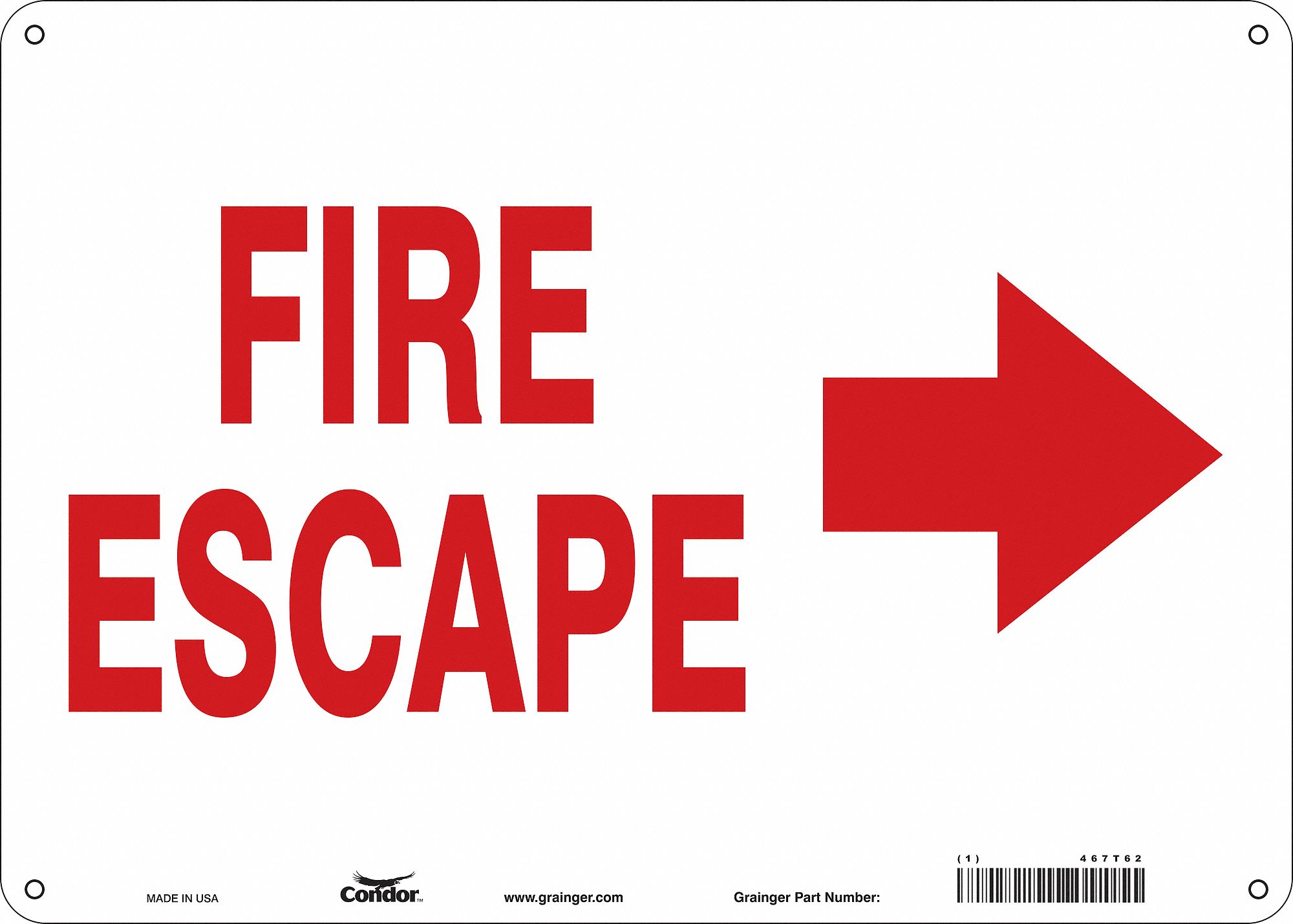 Safety Sign: Aluminum, Mounting Holes Sign Mounting, 10 in x 14 in Nominal Sign Size, 0.032 in Thick
