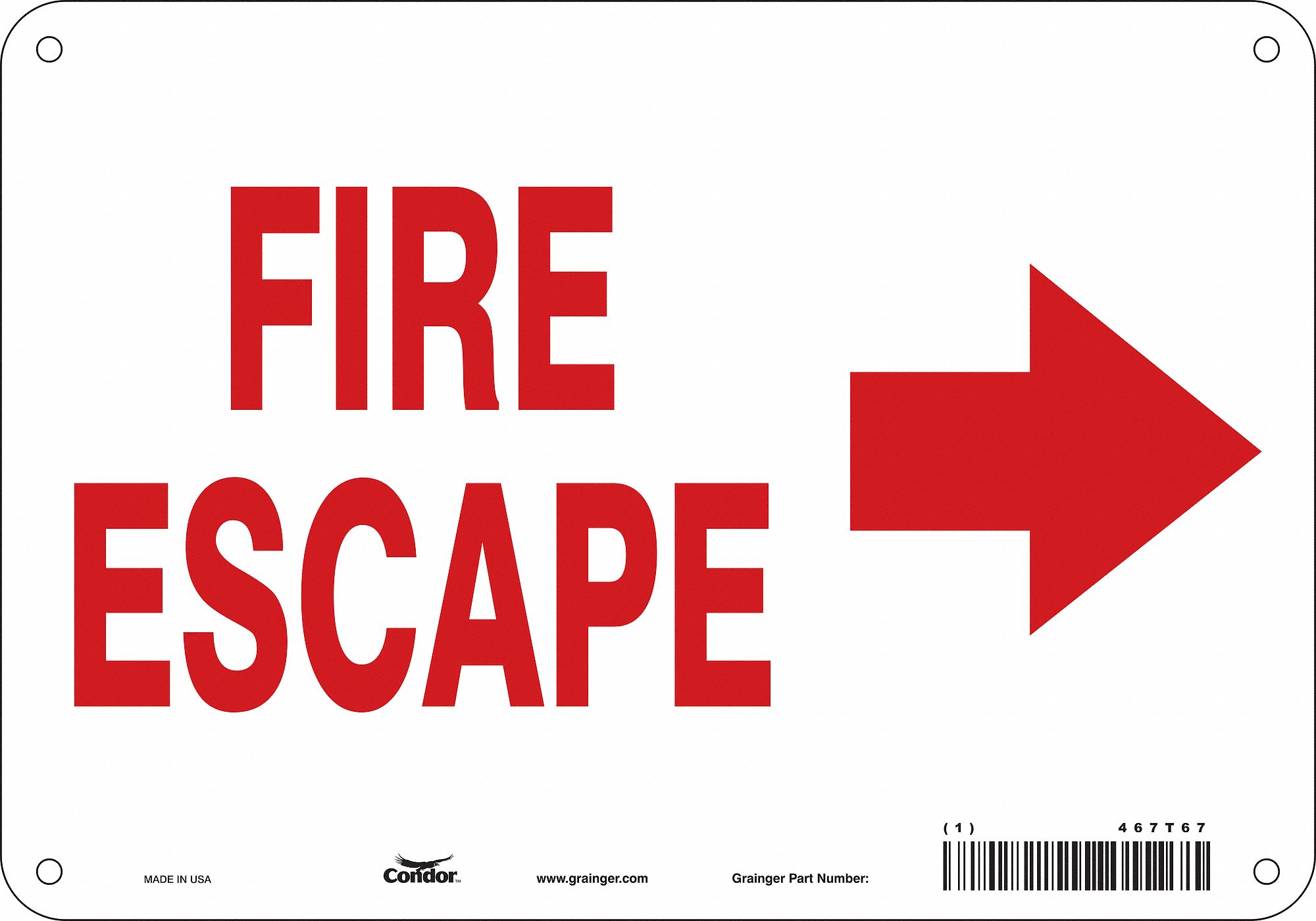 Safety Sign: Polyethylene, Mounting Holes Sign Mounting, 7 in x 10 in Nominal Sign Size