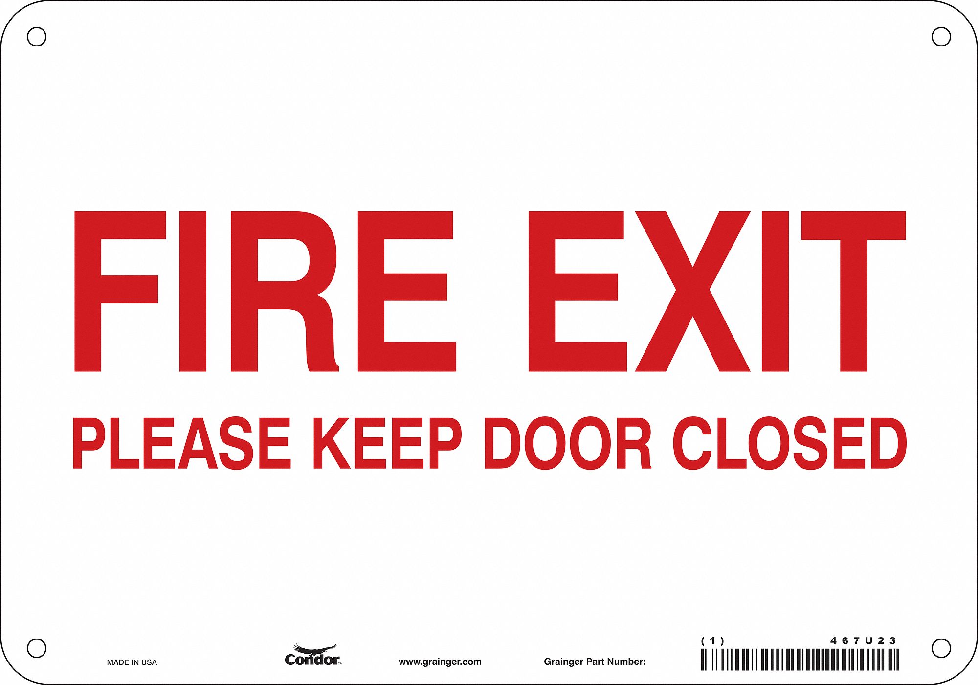 Safety Sign: Aluminum, Mounting Holes Sign Mounting, 7 in x 10 in Nominal Sign Size, 0.032 in Thick