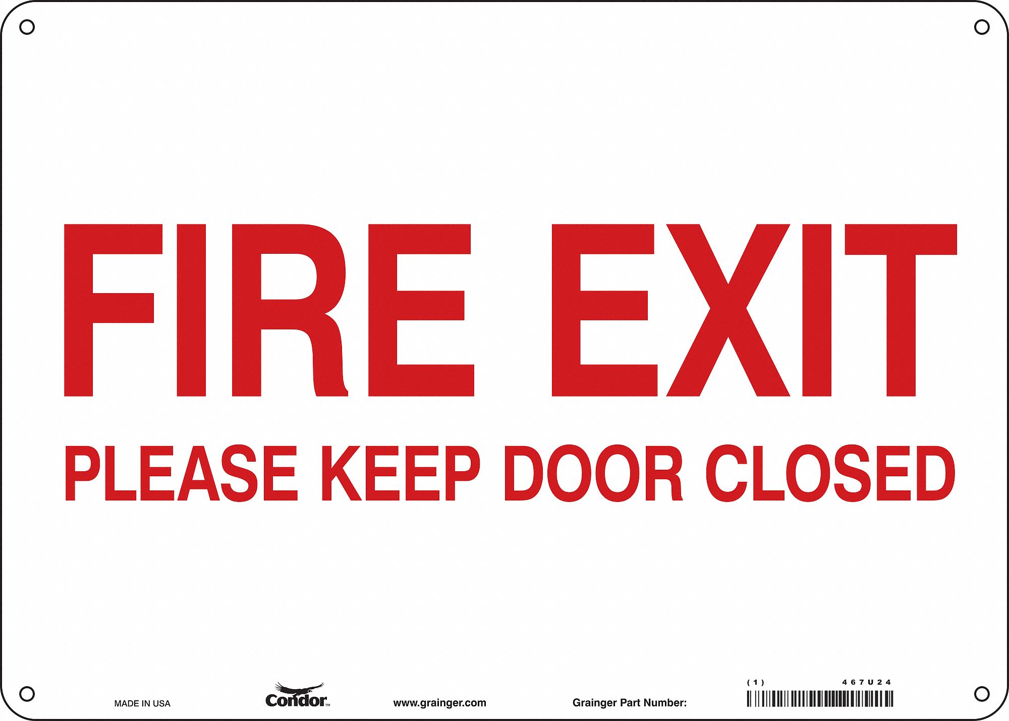 Safety Sign: Aluminum, Mounting Holes Sign Mounting, 10 in x 14 in Nominal Sign Size, 0.032 in Thick