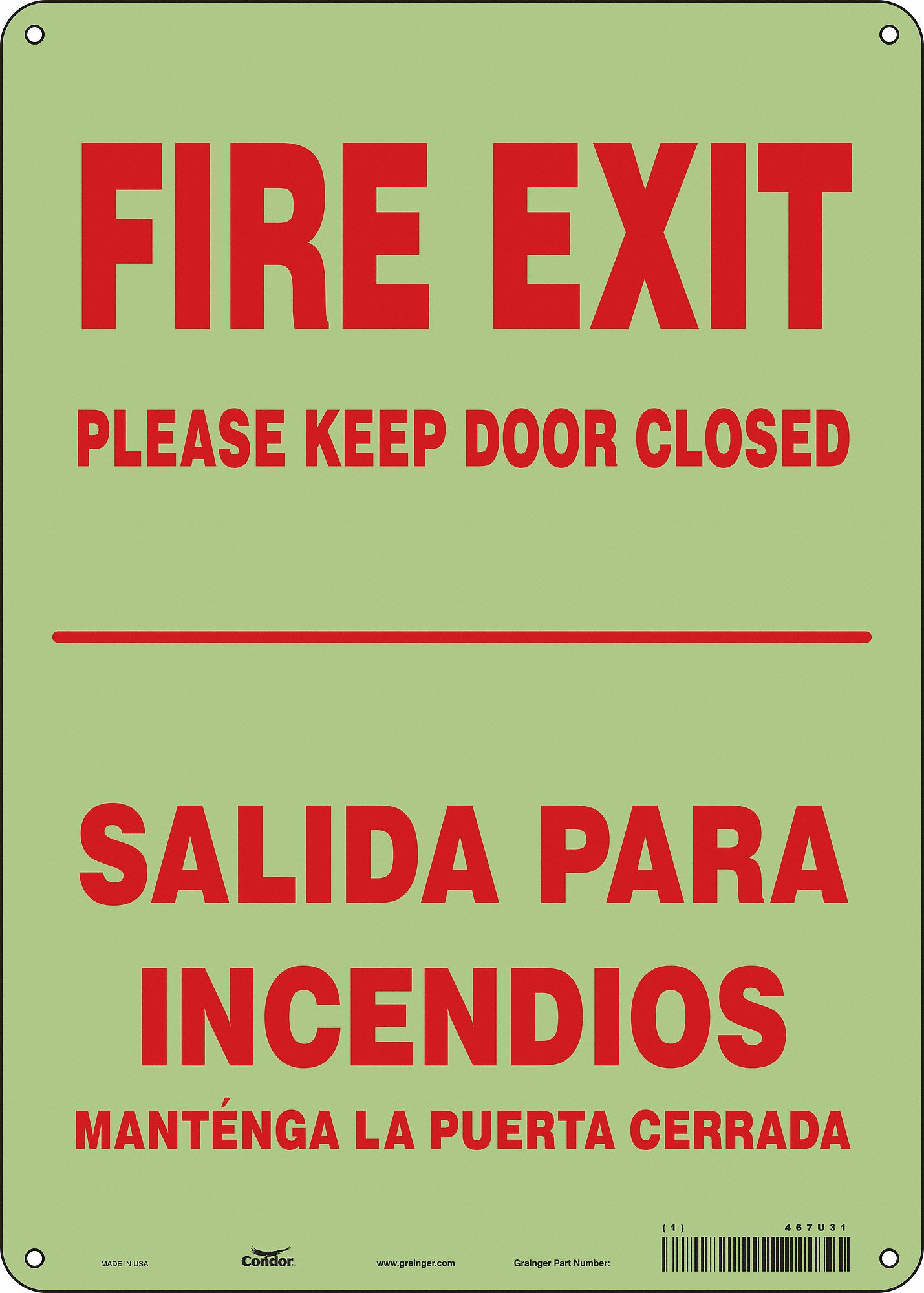 Safety Sign: Polyethylene, Mounting Holes Sign Mounting, 14 in x 10 in Nominal Sign Size