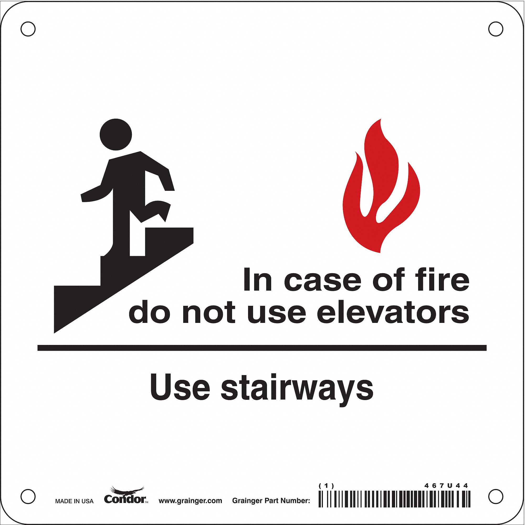 Safety Sign, 7 in x 7 in, Aluminum
