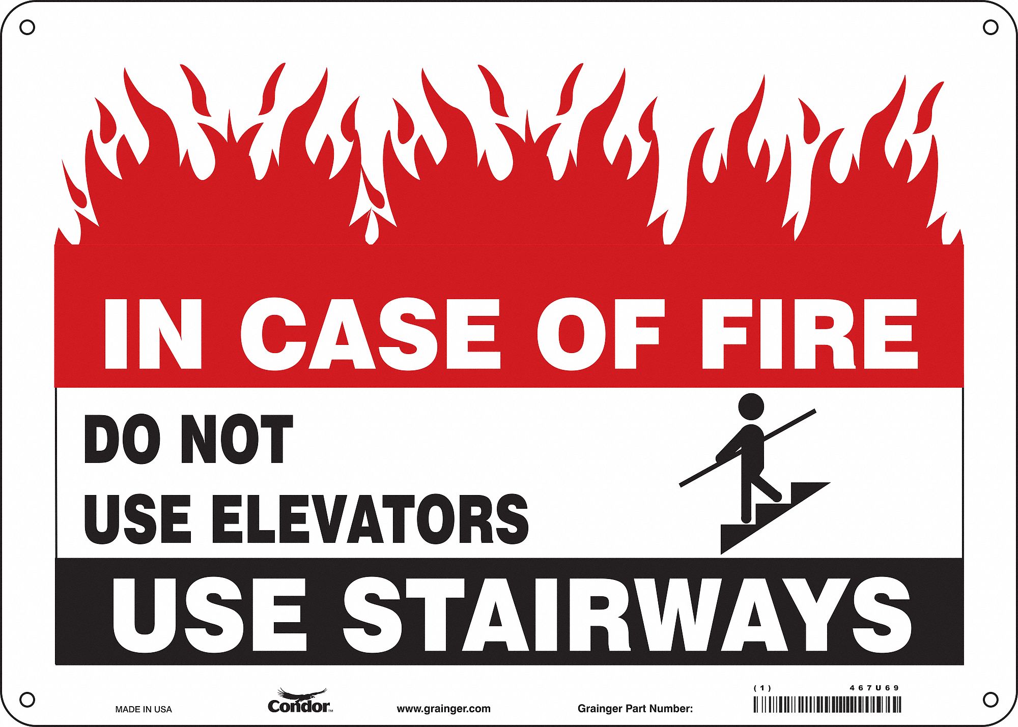 Safety Sign: Polyethylene, Mounting Holes Sign Mounting, 10 in x 14 in Nominal Sign Size