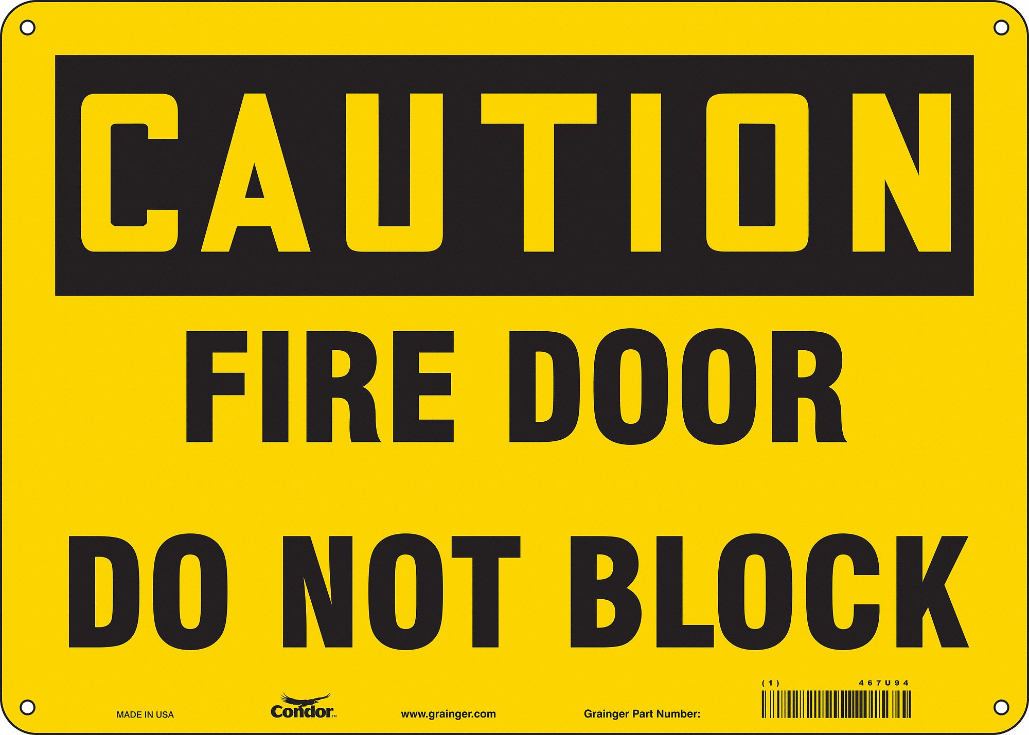Safety Sign: Polyethylene, Mounting Holes Sign Mounting, 10 in x 14 in Nominal Sign Size, Caution