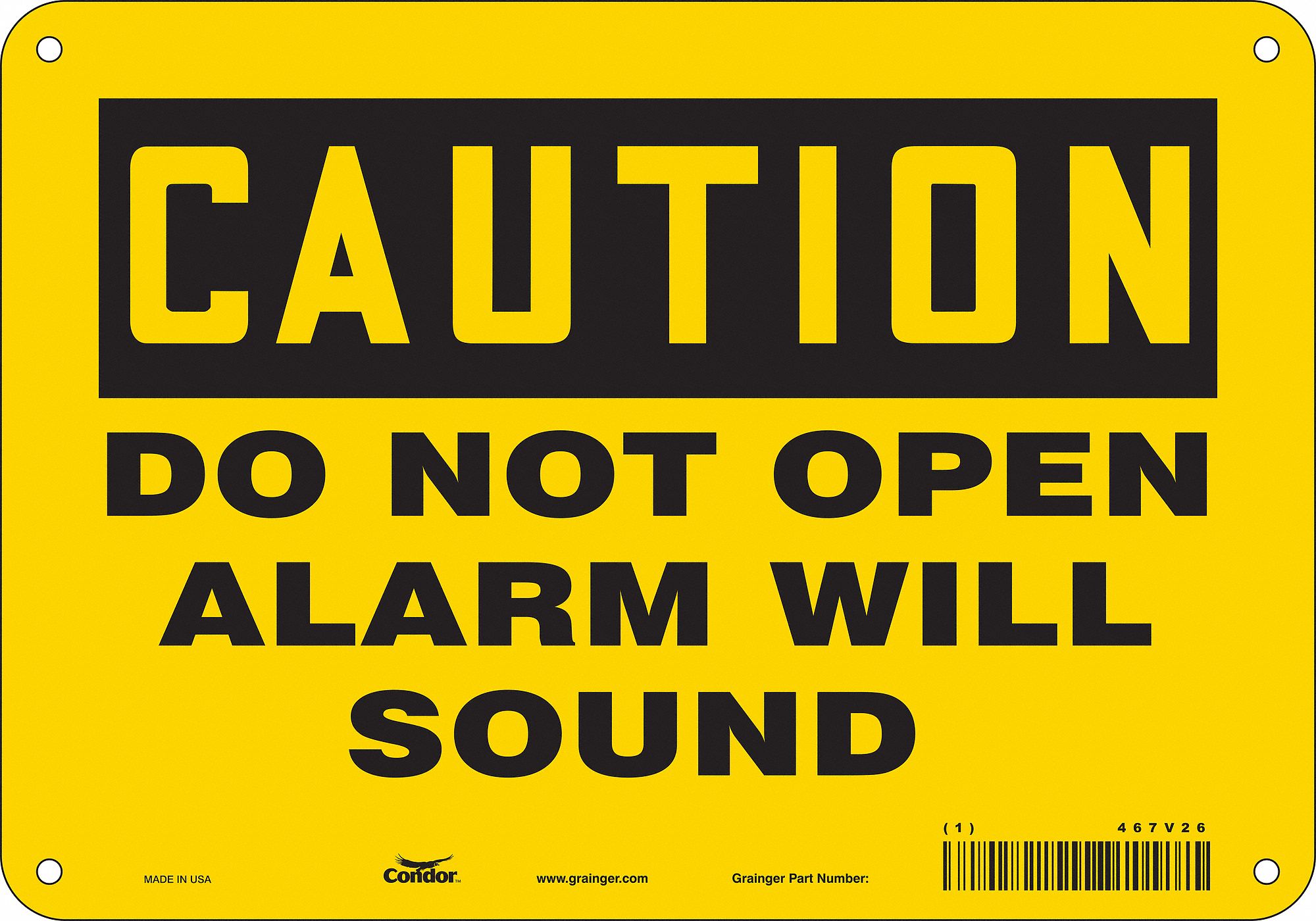 Safety Sign, 7 in x 10 in, Aluminum