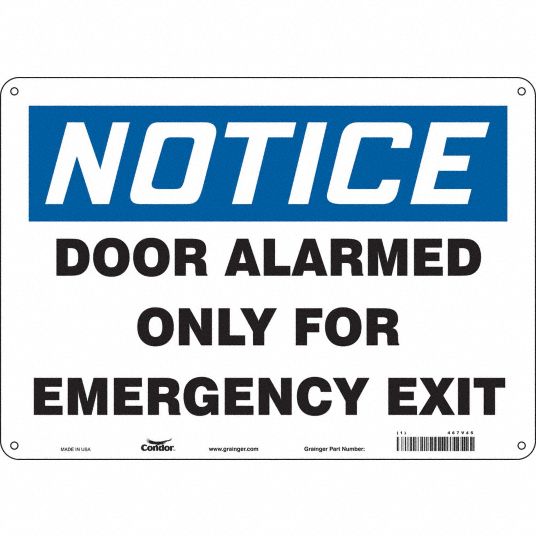 CONDOR Safety Sign Emergency Exit, Sign Format Traditional OSHA ...