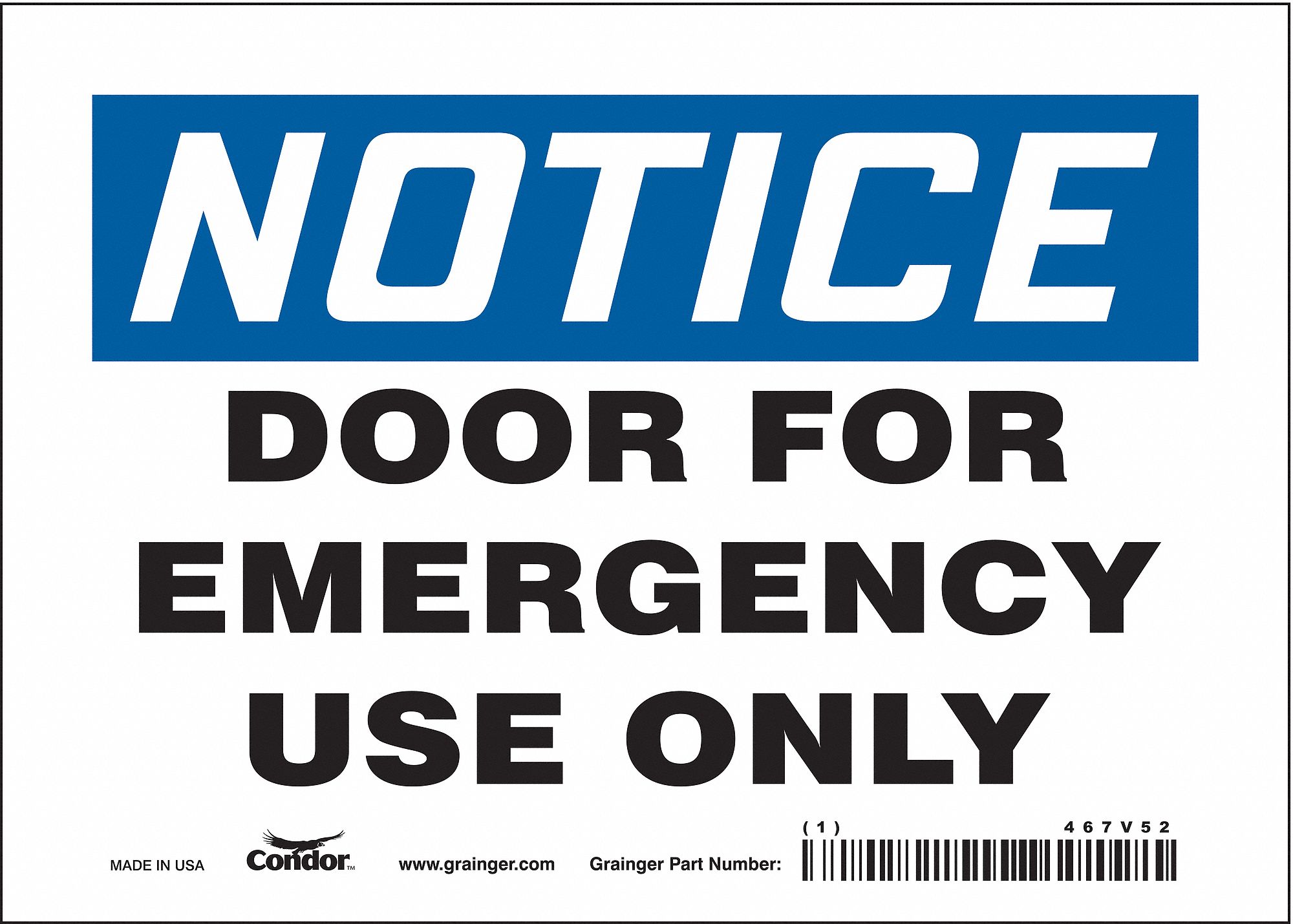 Safety Sign: Vinyl, Adhesive Sign Mounting, 5 in x 7 in Nominal Sign Size, Not Retroreflective