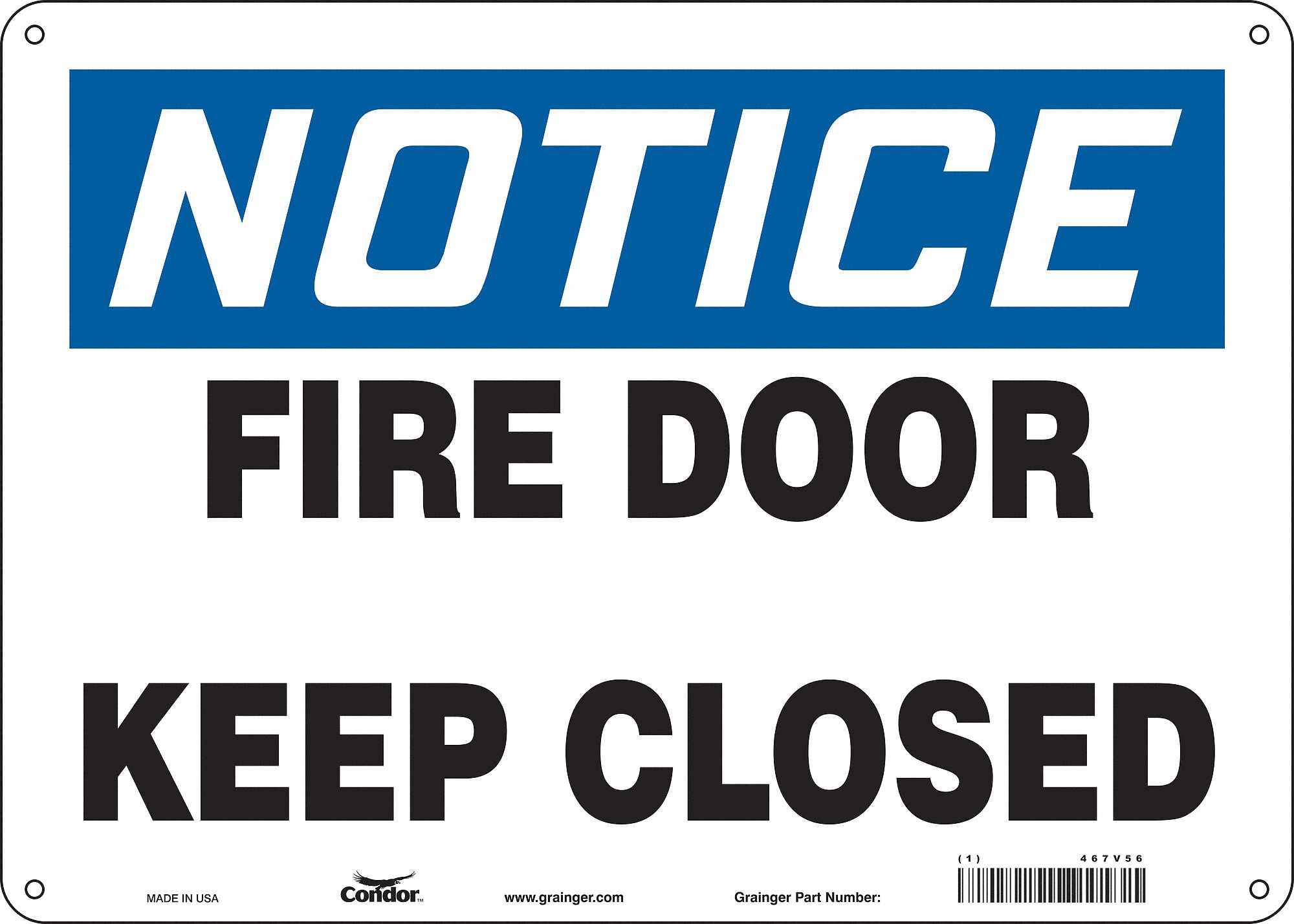 Safety Sign: Aluminum, Mounting Holes Sign Mounting, 10 in x 14 in Nominal Sign Size, 0.032 in Thick