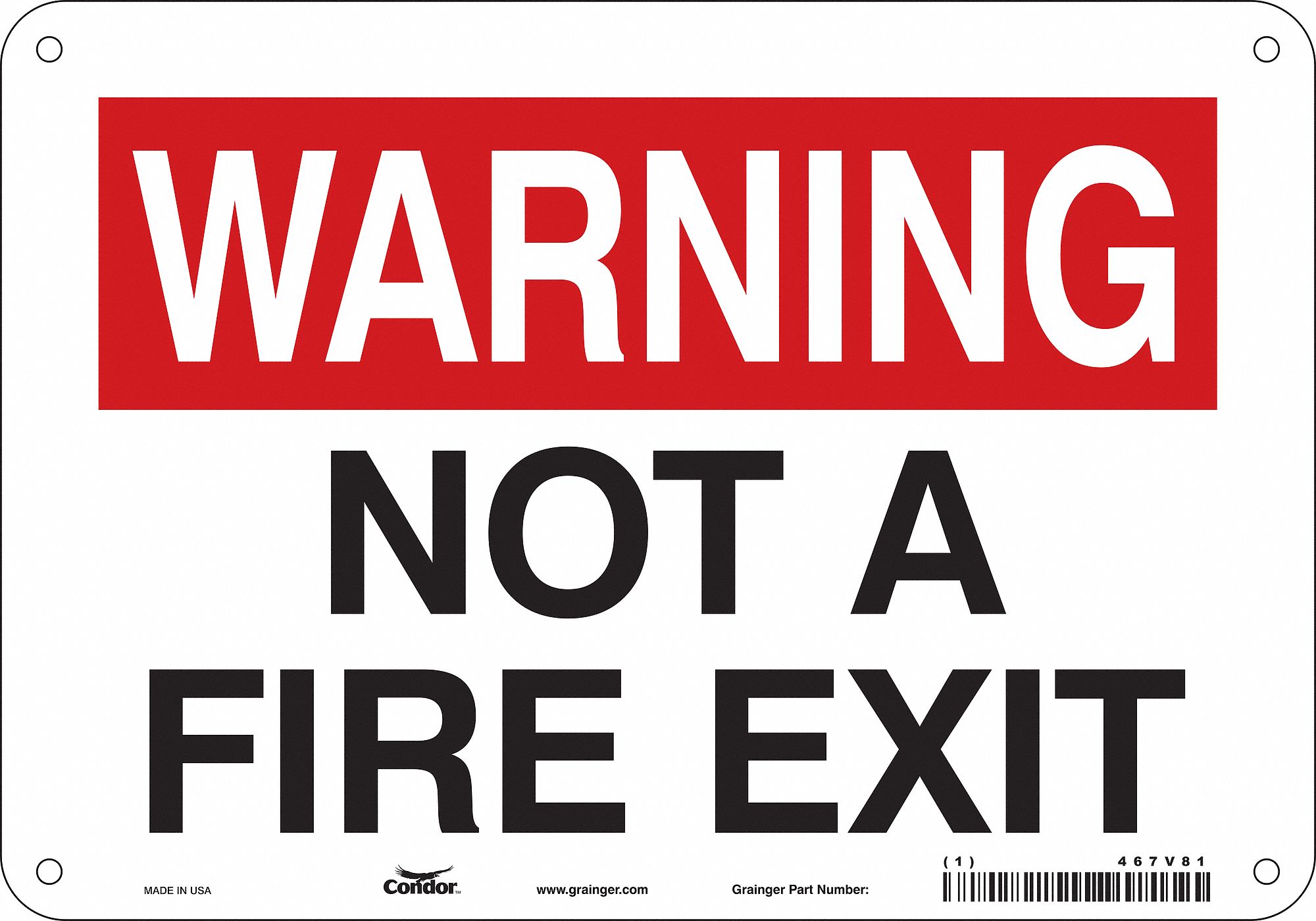 Safety Sign: Aluminum, Mounting Holes Sign Mounting, 7 in x 10 in Nominal Sign Size, 0.032 in Thick
