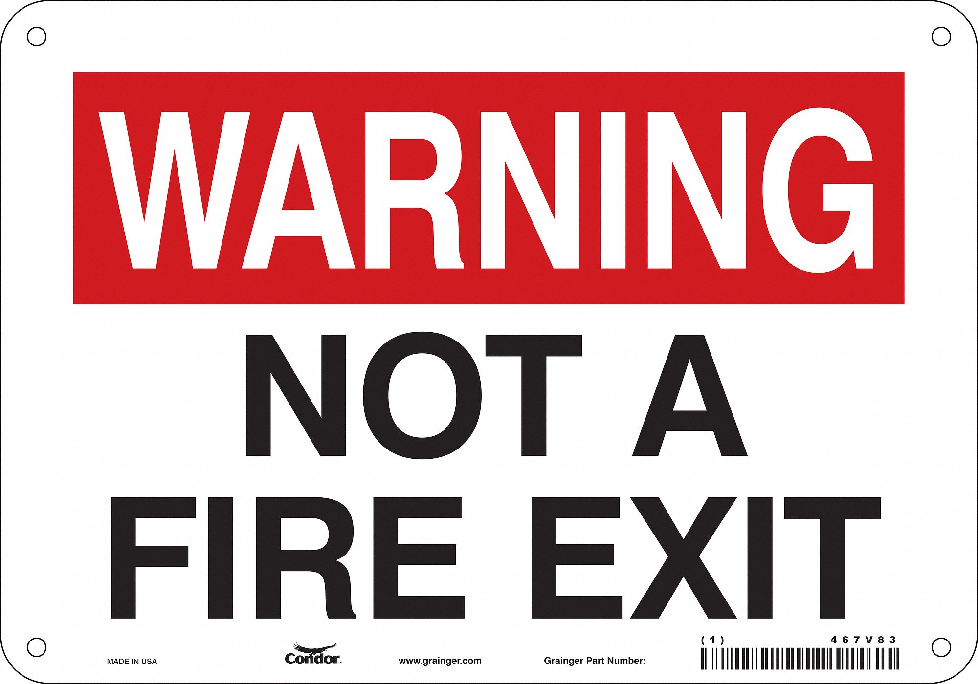 Safety Sign: Polyethylene, Mounting Holes Sign Mounting, 7 in x 10 in Nominal Sign Size