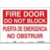 Fire Door Do Not Block / Puerta De Emergencia No Obstruir Signs