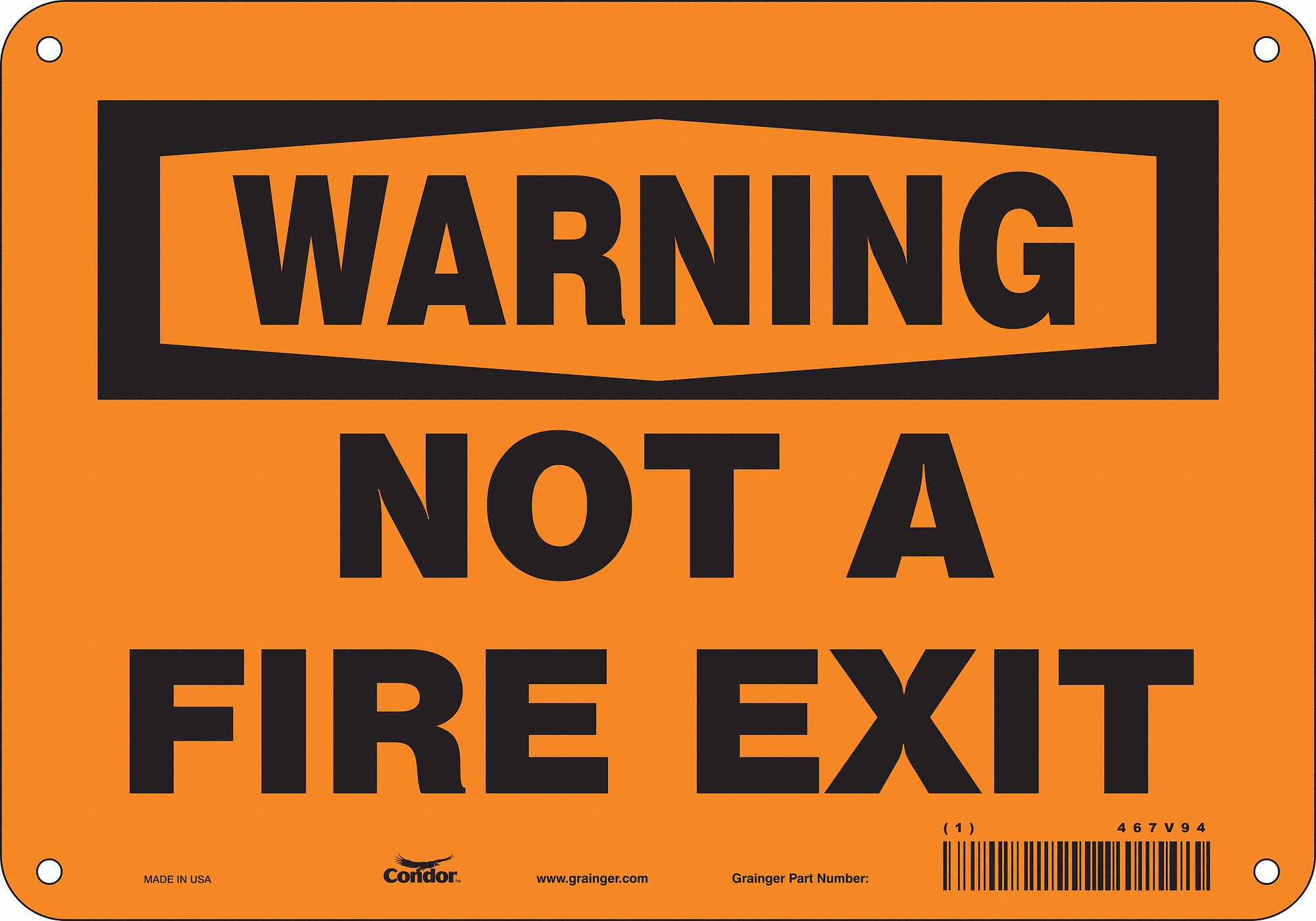 Safety Sign: Aluminum, Mounting Holes Sign Mounting, 7 in x 10 in Nominal Sign Size, 0.032 in Thick