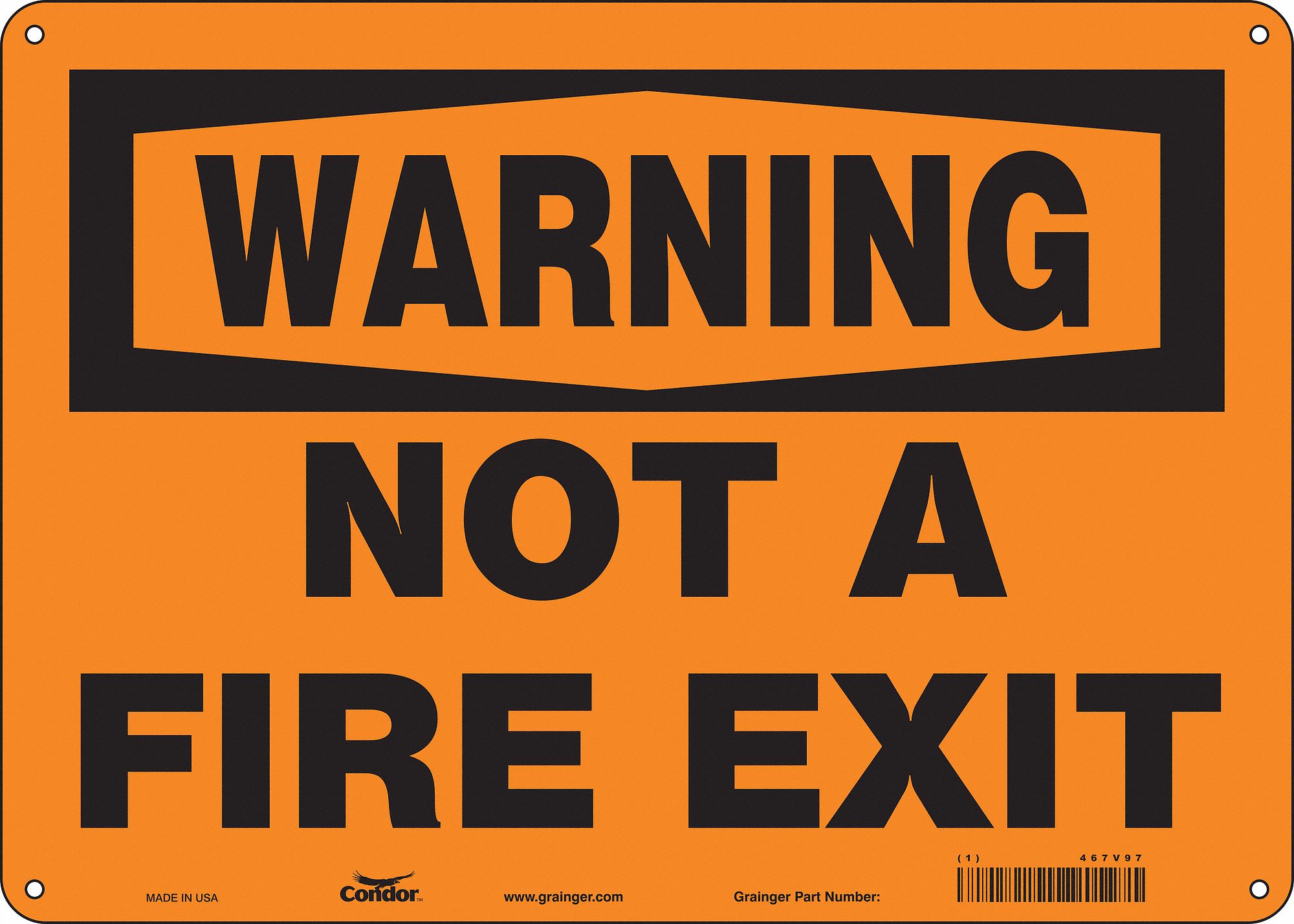 Safety Sign: Polyethylene, Mounting Holes Sign Mounting, 10 in x 14 in Nominal Sign Size