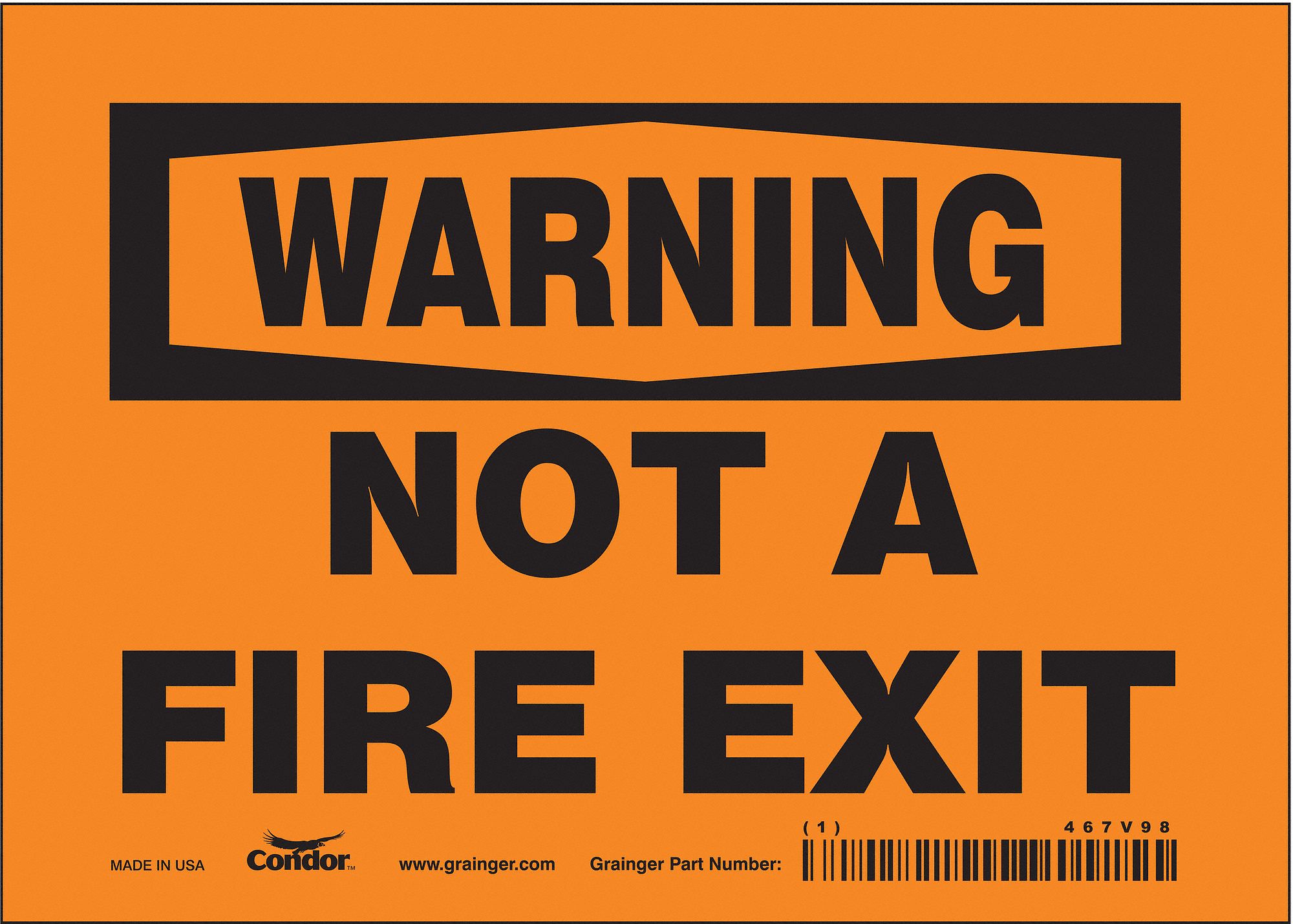 Safety Sign: Vinyl, Adhesive Sign Mounting, 5 in x 7 in Nominal Sign Size, Not Retroreflective