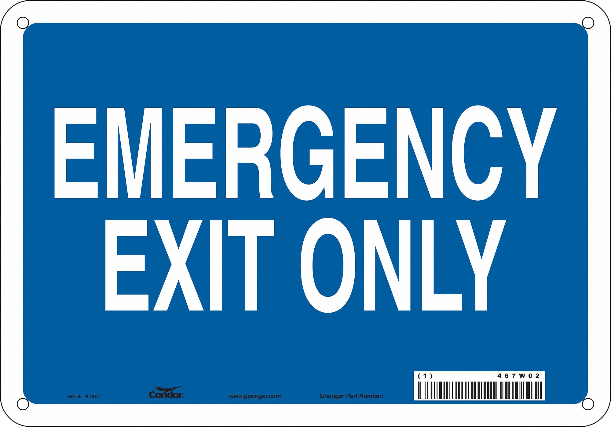 Safety Sign: Polyethylene, Mounting Holes Sign Mounting, 7 in x 10 in Nominal Sign Size