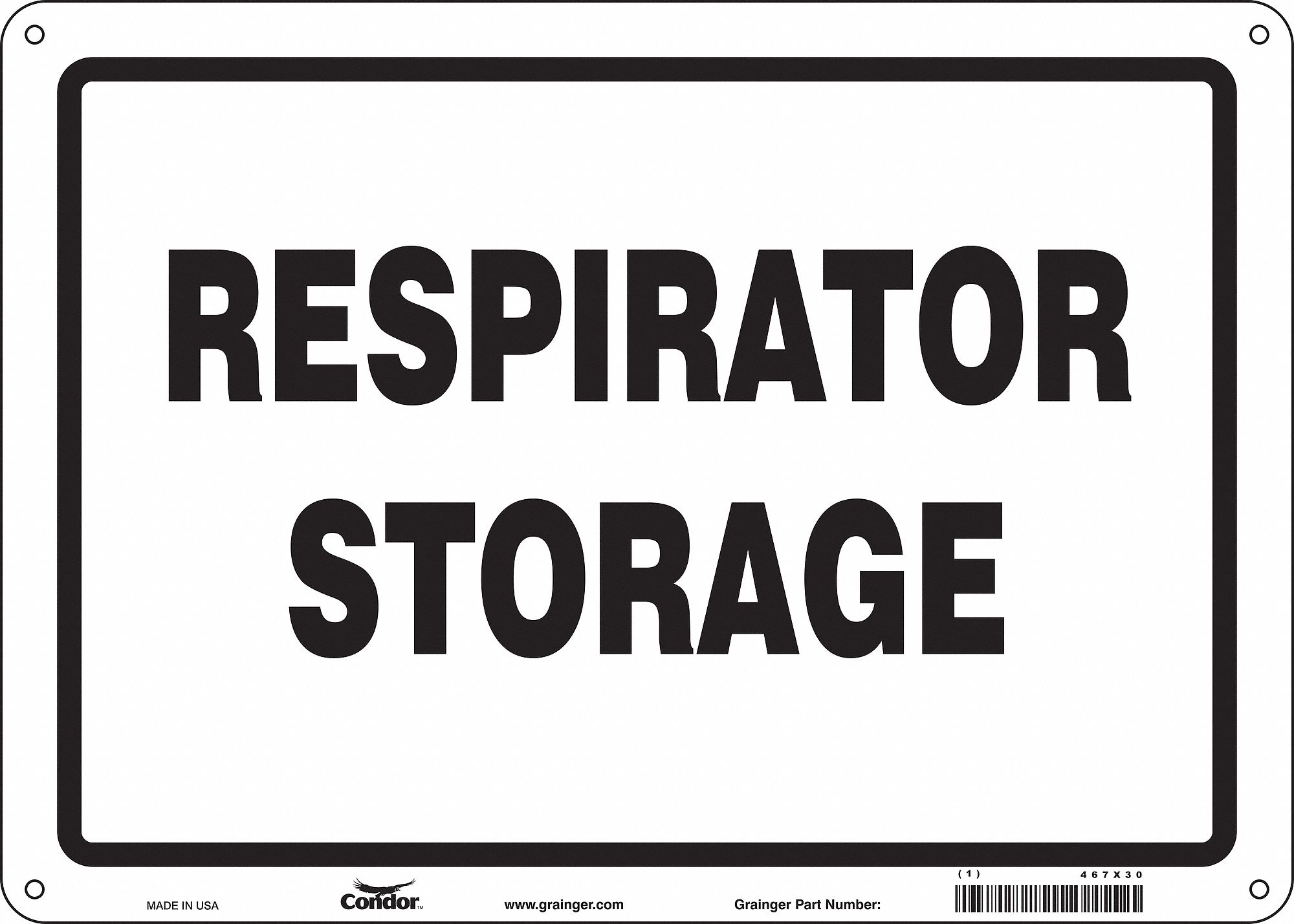 Safety Sign: Polyethylene, Mounting Holes Sign Mounting, 10 in x 14 in Nominal Sign Size, No Header