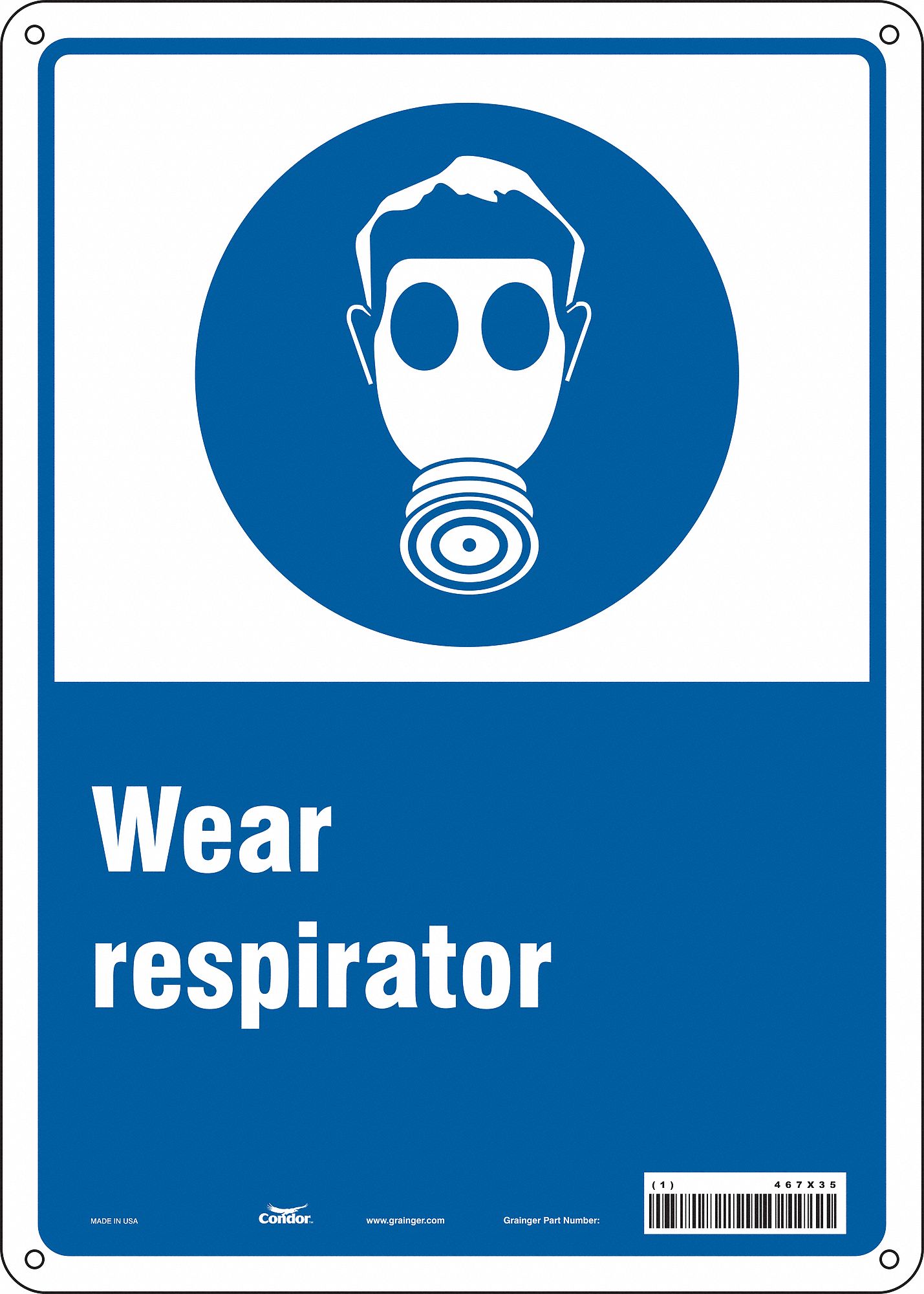 Safety Sign: Vinyl, Adhesive Sign Mounting, 14 in x 10 in Nominal Sign Size, Not Retroreflective