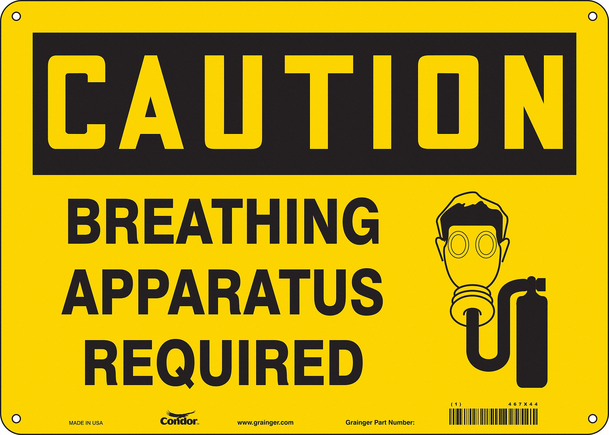 Safety Sign: Polyethylene, Mounting Holes Sign Mounting, 10 in x 14 in Nominal Sign Size