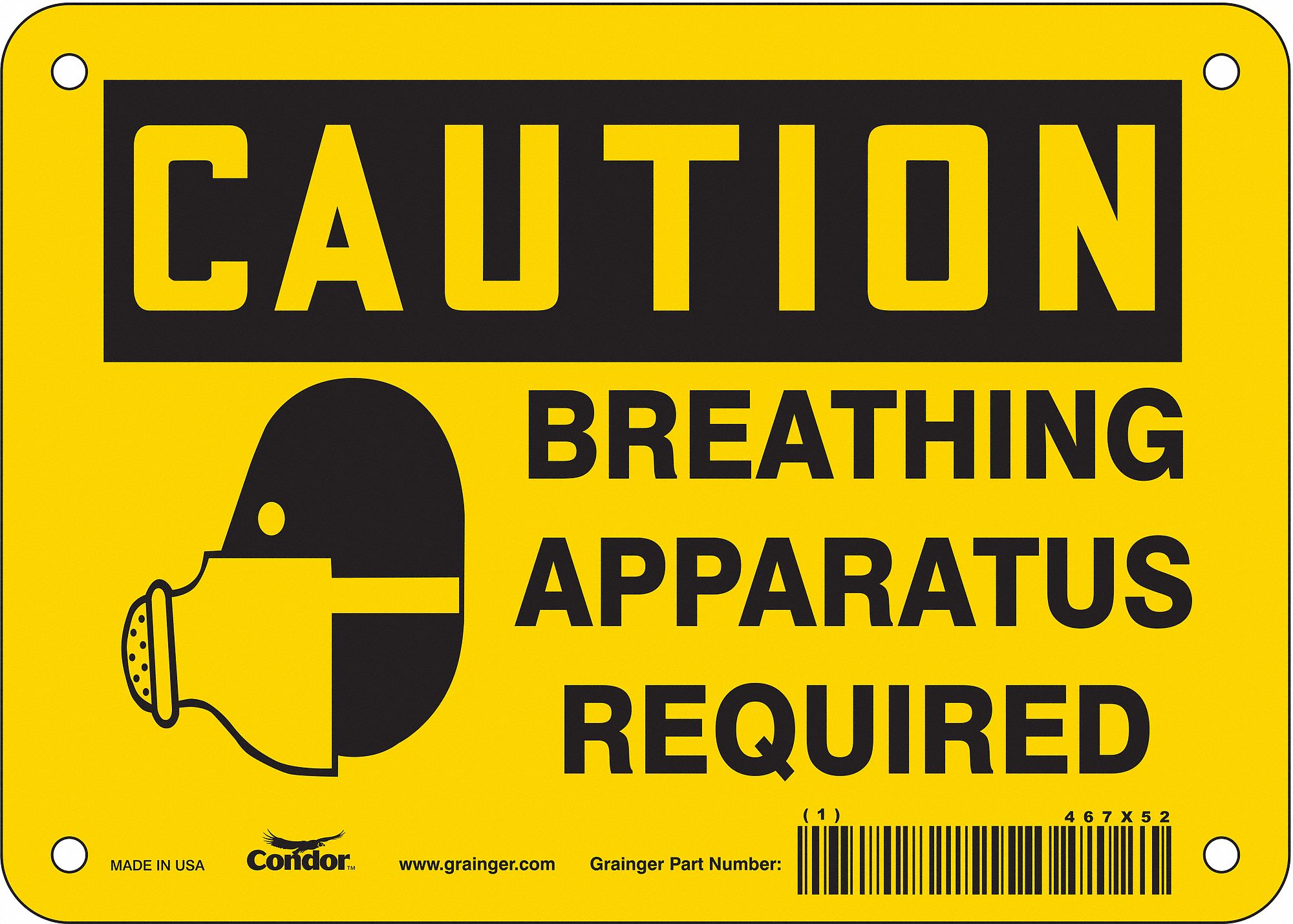 Safety Sign: Vinyl, Adhesive Sign Mounting, 5 in x 7 in Nominal Sign Size, Not Retroreflective