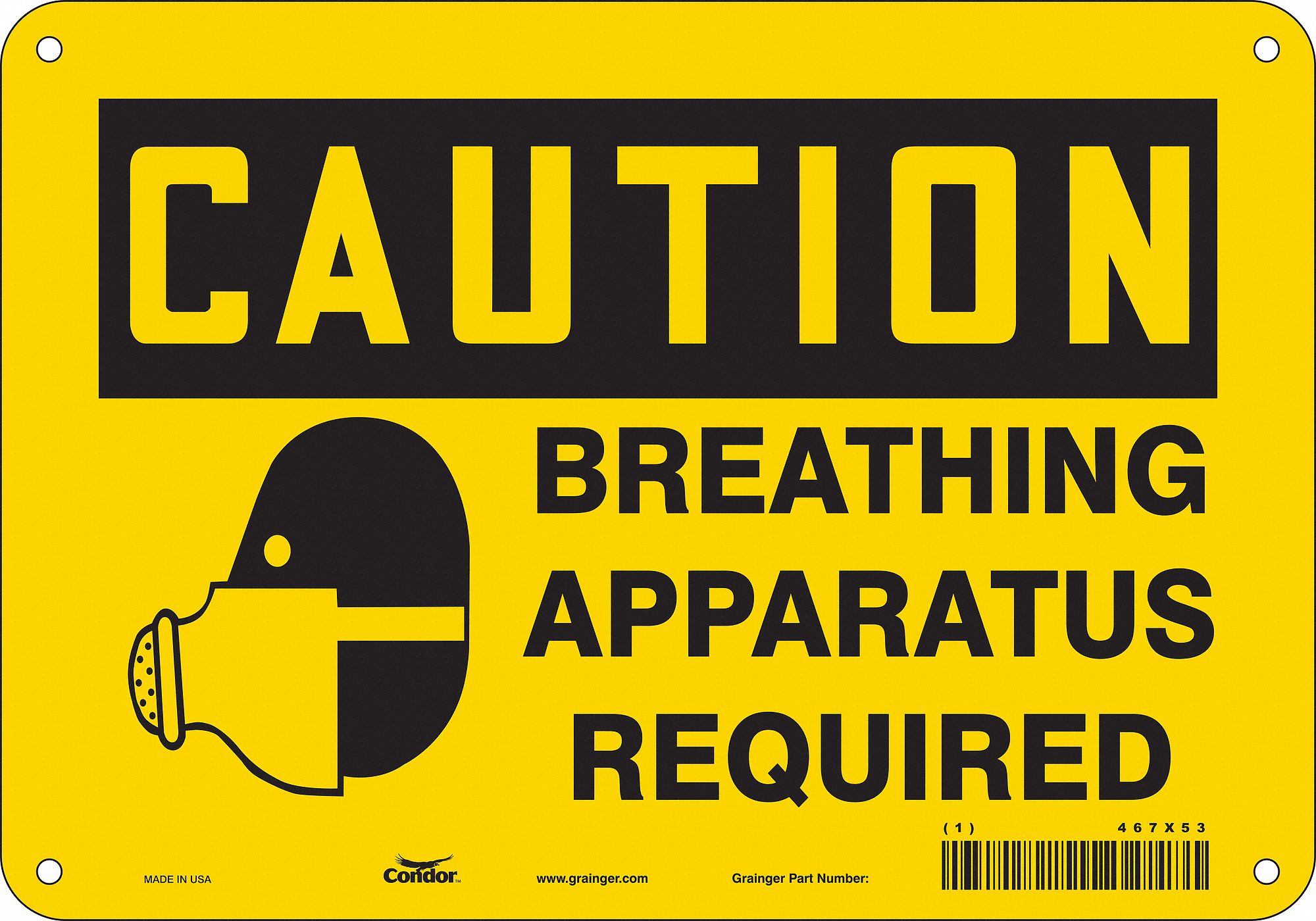 Safety Sign: Vinyl, Adhesive Sign Mounting, 7 in x 10 in Nominal Sign Size, Not Retroreflective