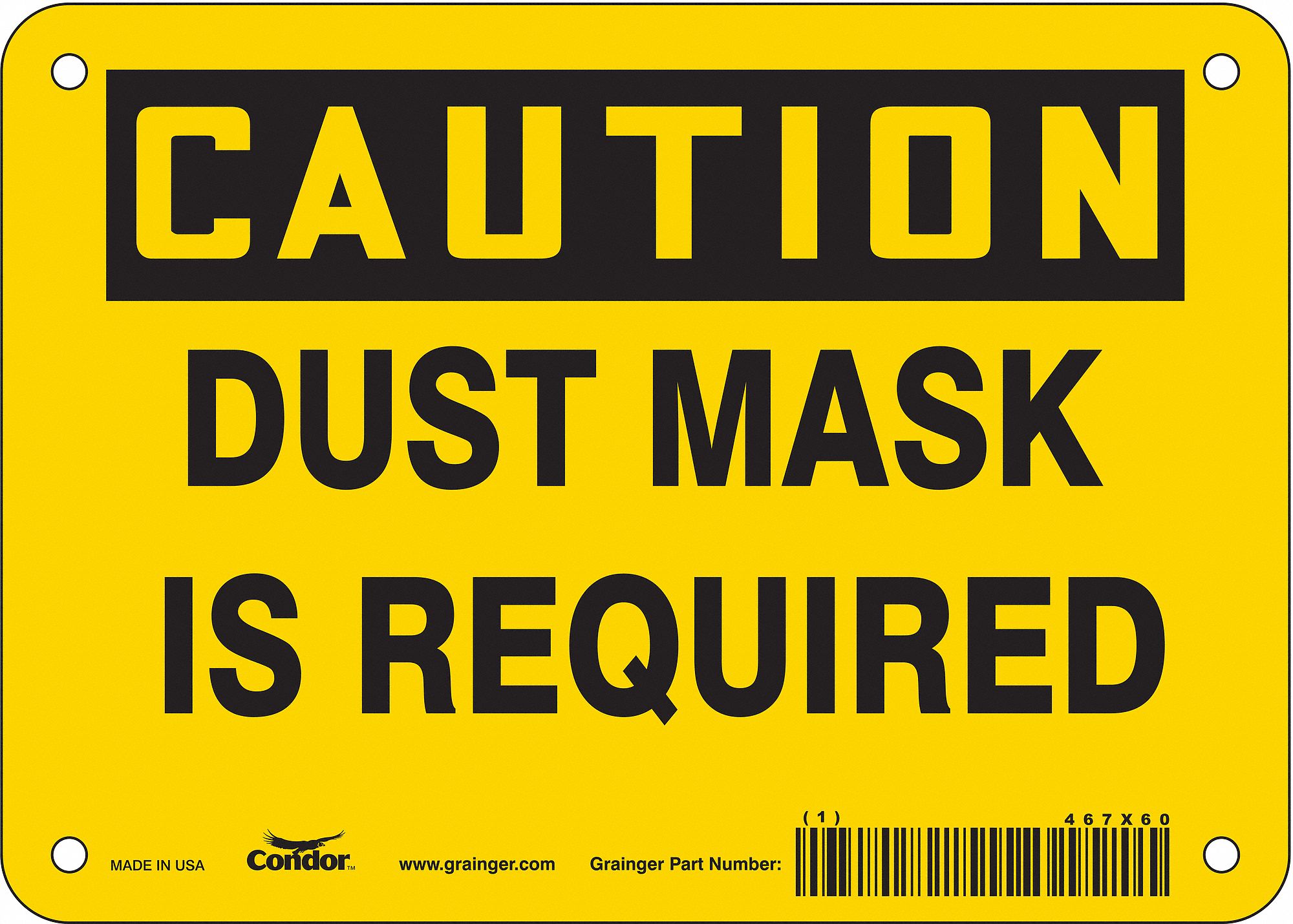 Safety Sign: Vinyl, Adhesive Sign Mounting, 5 in x 7 in Nominal Sign Size, Not Retroreflective