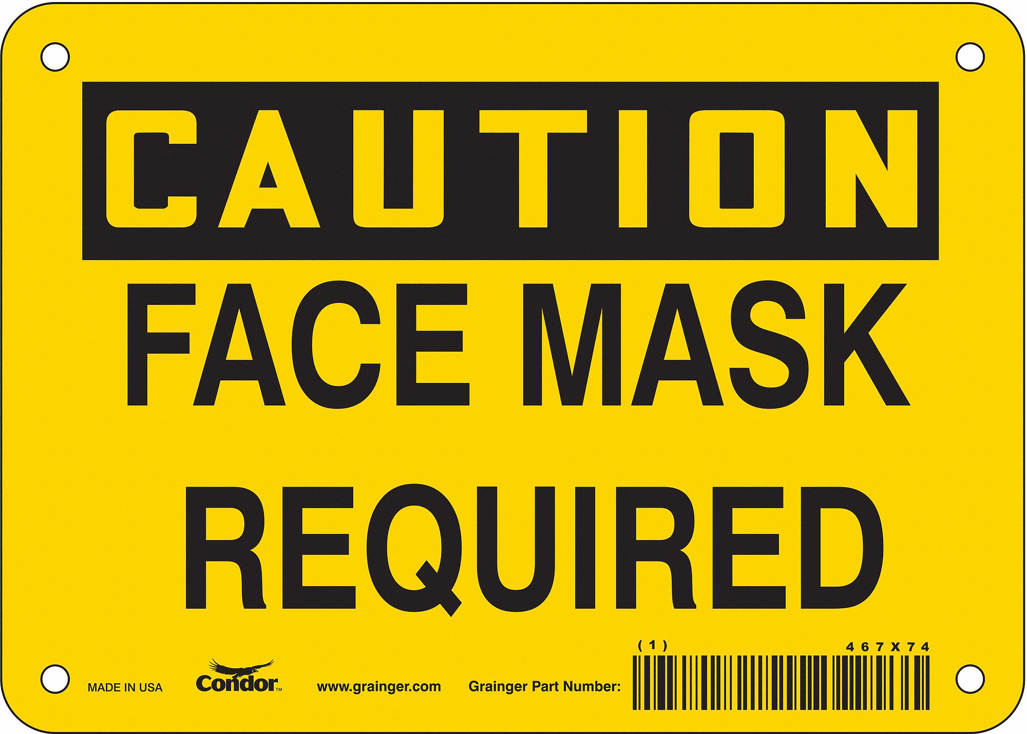 Safety Sign: Vinyl, Adhesive Sign Mounting, 5 in x 7 in Nominal Sign Size, Not Retroreflective