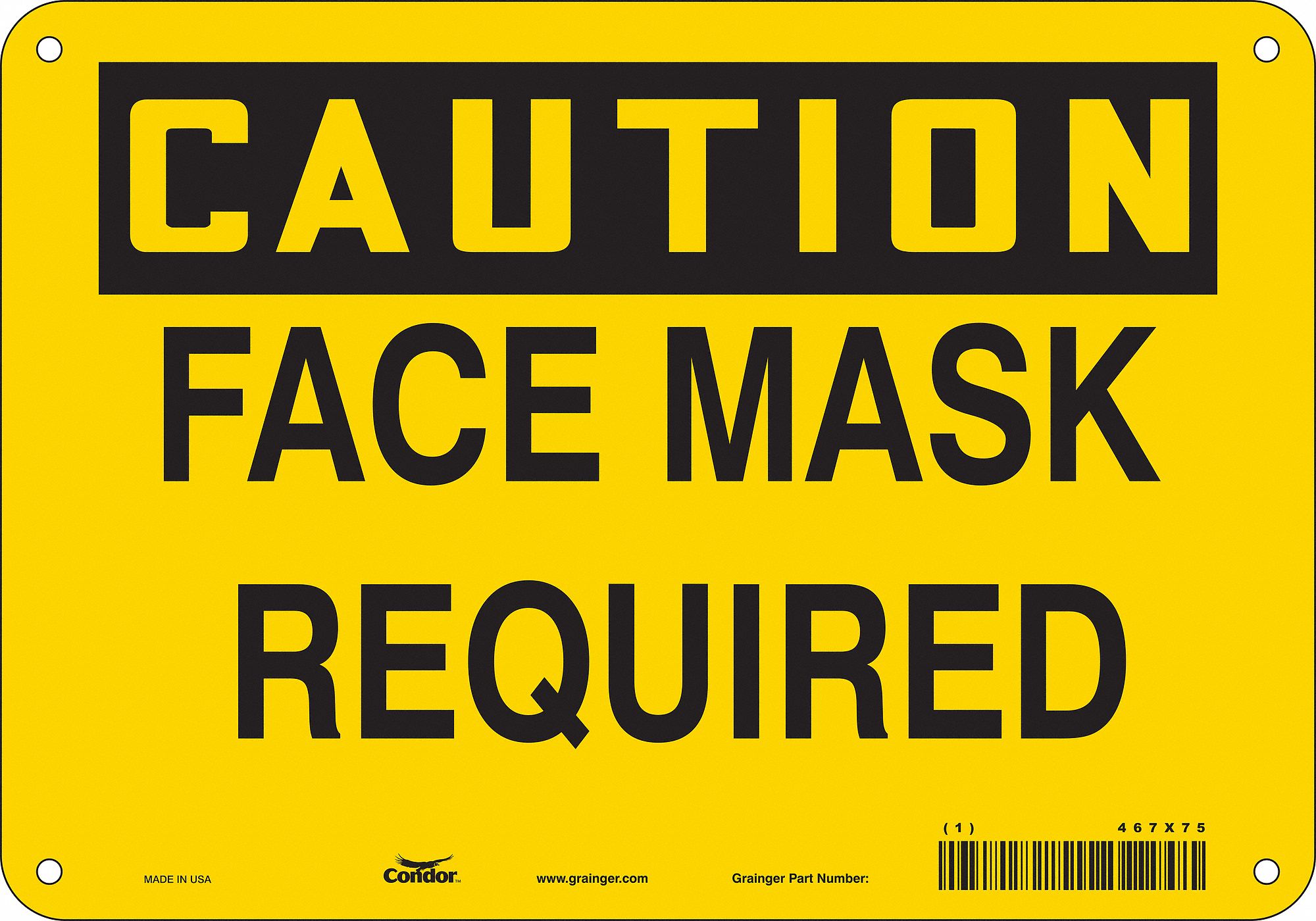 Safety Sign: Vinyl, Adhesive Sign Mounting, 7 in x 10 in Nominal Sign Size, Not Retroreflective