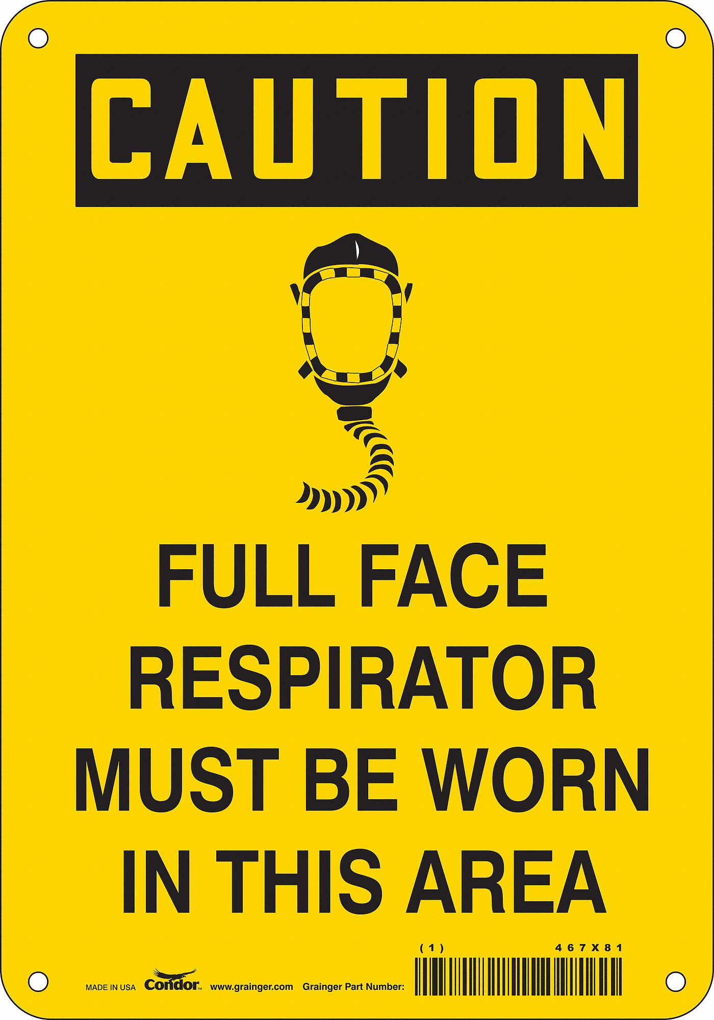 Safety Sign: Vinyl, Adhesive Sign Mounting, 10 in x 7 in Nominal Sign Size, Not Retroreflective