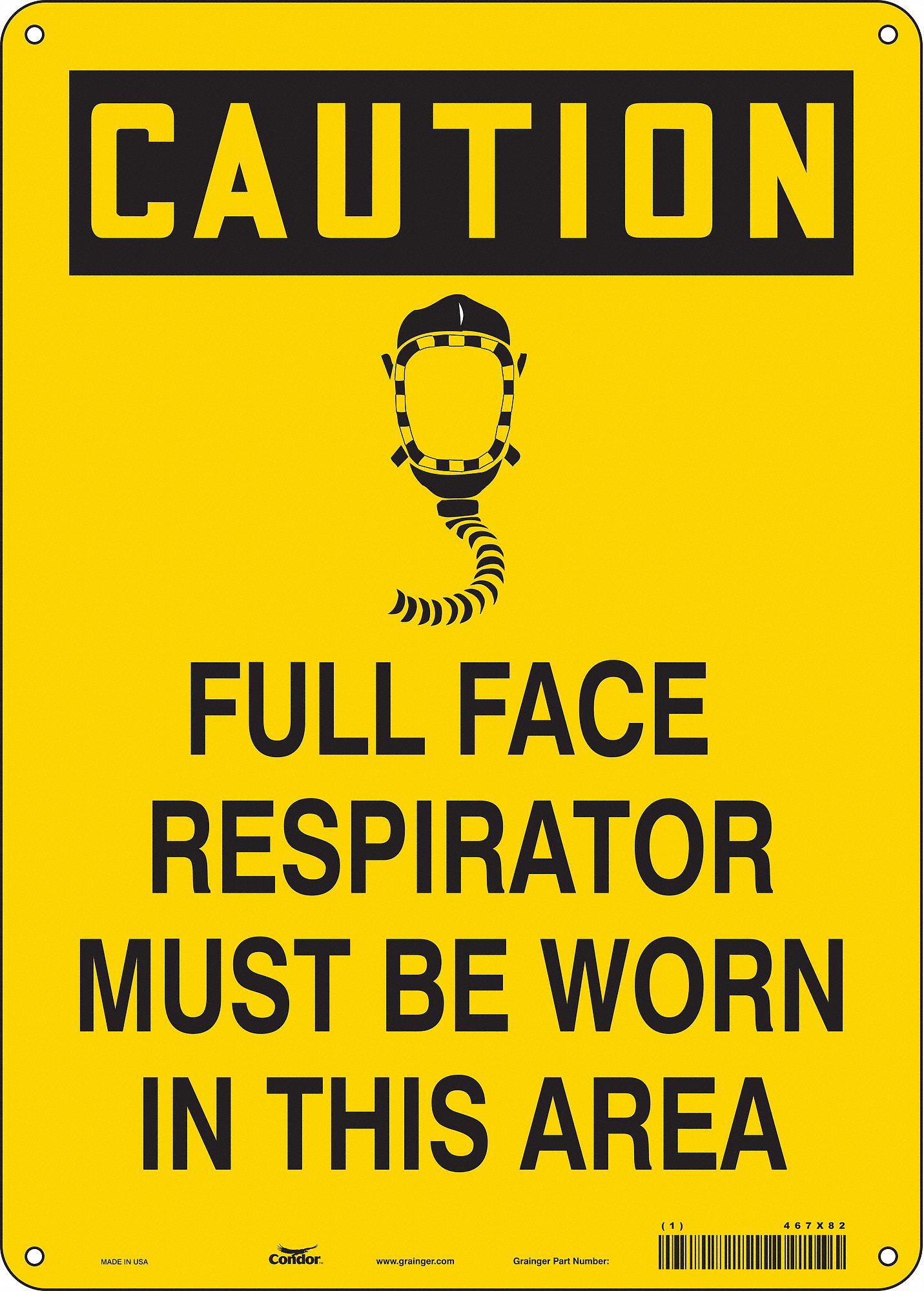 Safety Sign: Vinyl, Adhesive Sign Mounting, 14 in x 10 in Nominal Sign Size, Not Retroreflective