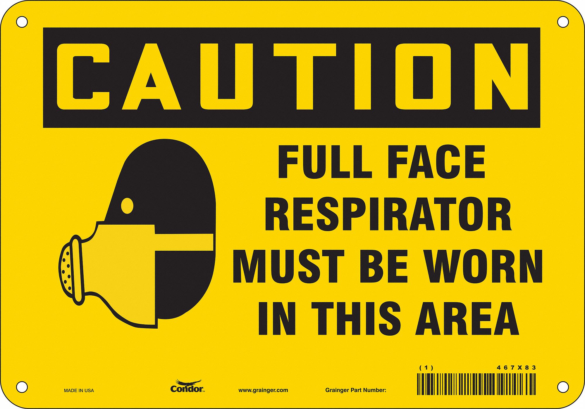 Safety Sign: Aluminum, Mounting Holes Sign Mounting, 7 in x 10 in Nominal Sign Size, 0.032 in Thick