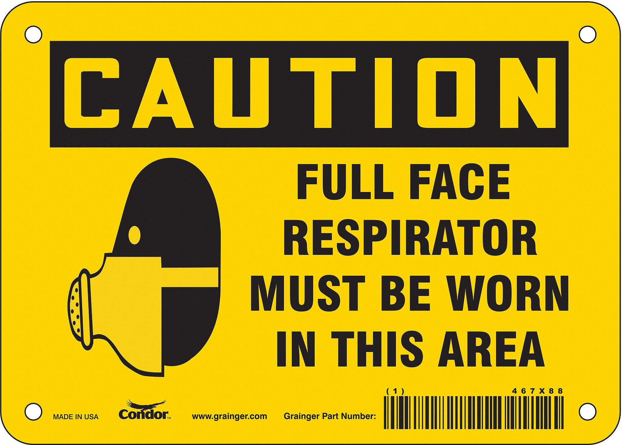 Safety Sign: Vinyl, Adhesive Sign Mounting, 5 in x 7 in Nominal Sign Size, Not Retroreflective