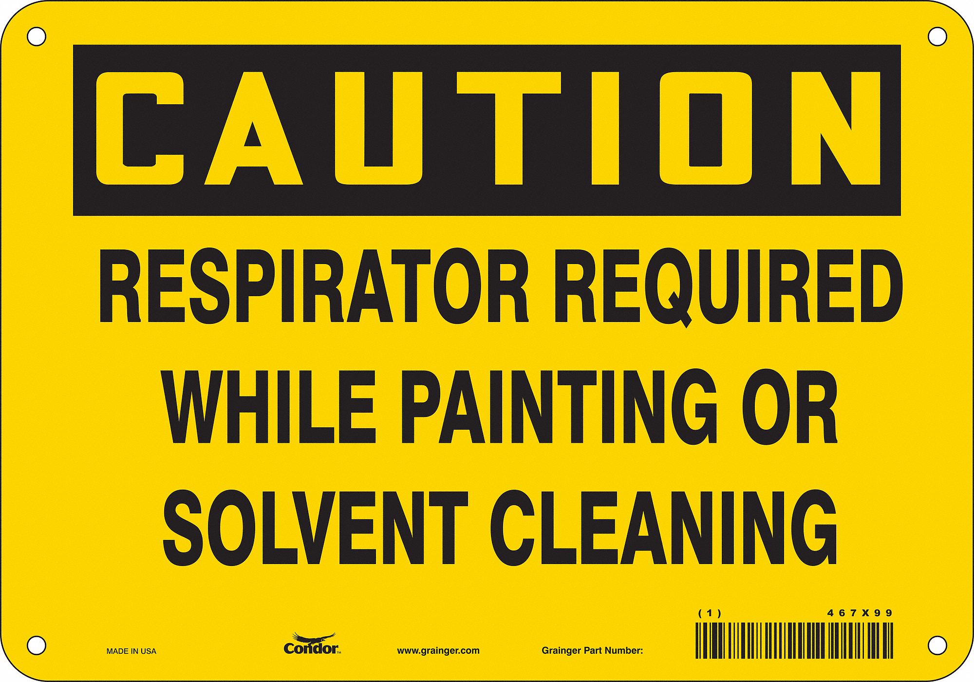 Safety Sign: Aluminum, Mounting Holes Sign Mounting, 7 in x 10 in Nominal Sign Size, 0.032 in Thick