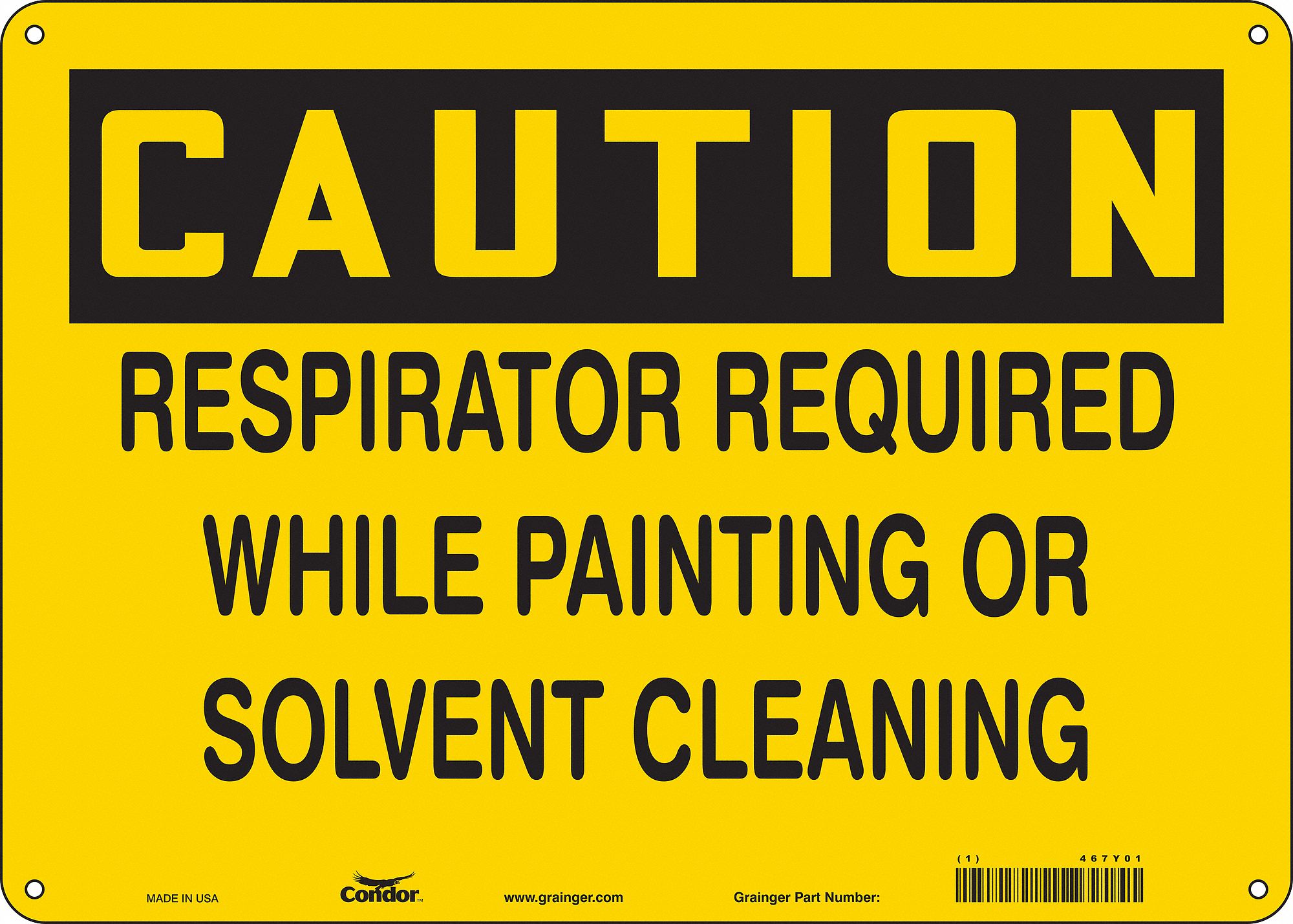 Safety Sign: Aluminum, Mounting Holes Sign Mounting, 10 in x 14 in Nominal Sign Size, 0.032 in Thick