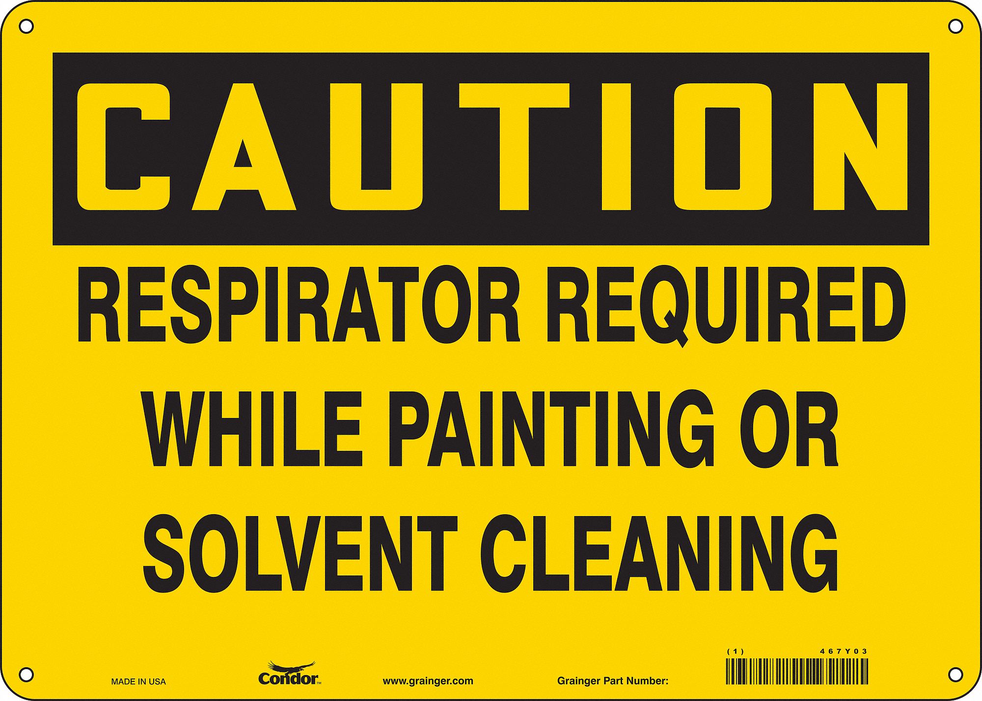 Safety Sign: Polyethylene, Mounting Holes Sign Mounting, 10 in x 14 in Nominal Sign Size, Caution
