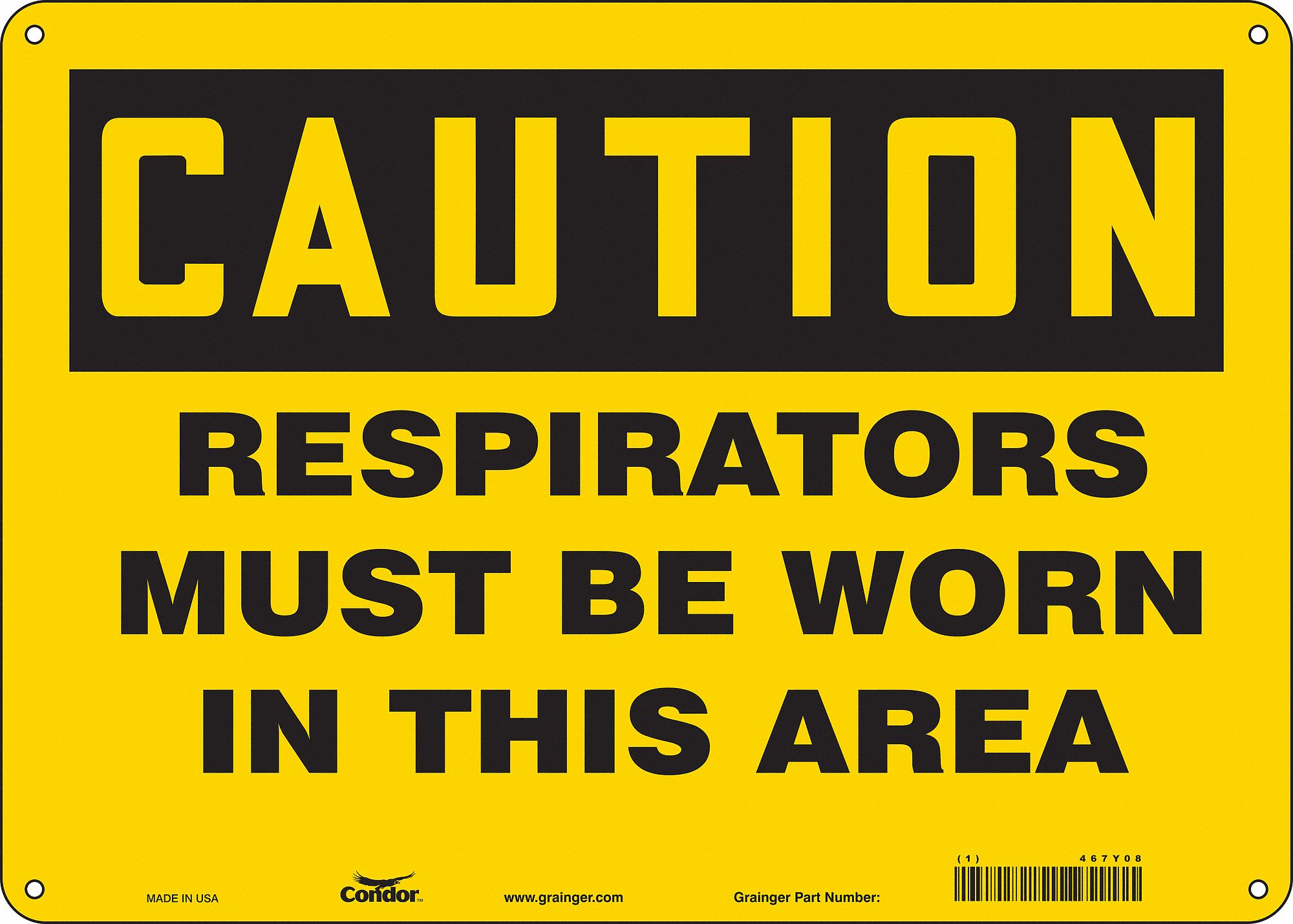 Safety Sign: Aluminum, Mounting Holes Sign Mounting, 10 in x 14 in Nominal Sign Size, 0.032 in Thick