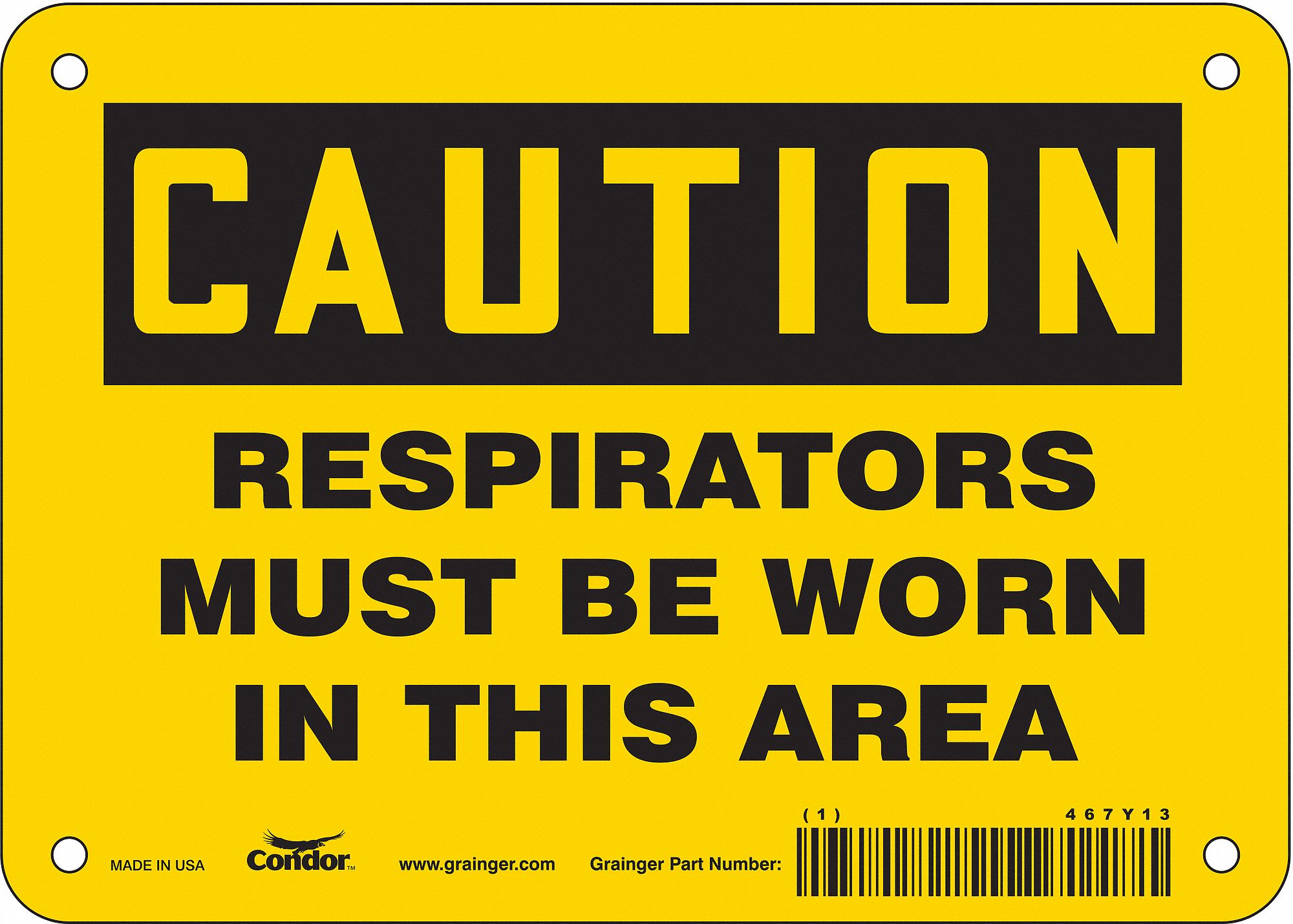 Safety Sign: Vinyl, Adhesive Sign Mounting, 5 in x 7 in Nominal Sign Size, Not Retroreflective