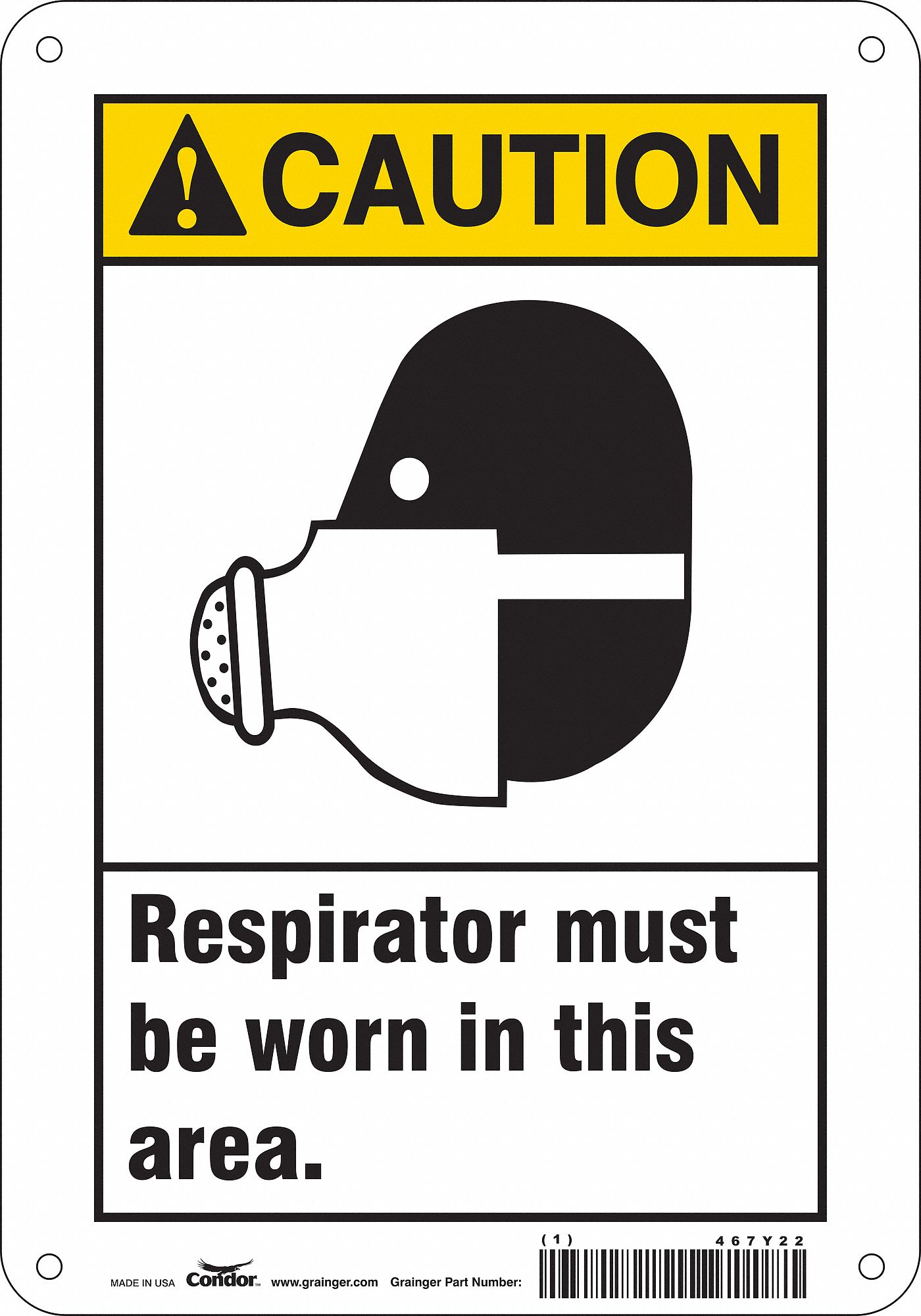 Safety Sign: Vinyl, Adhesive Sign Mounting, 10 in x 7 in Nominal Sign Size, Not Retroreflective