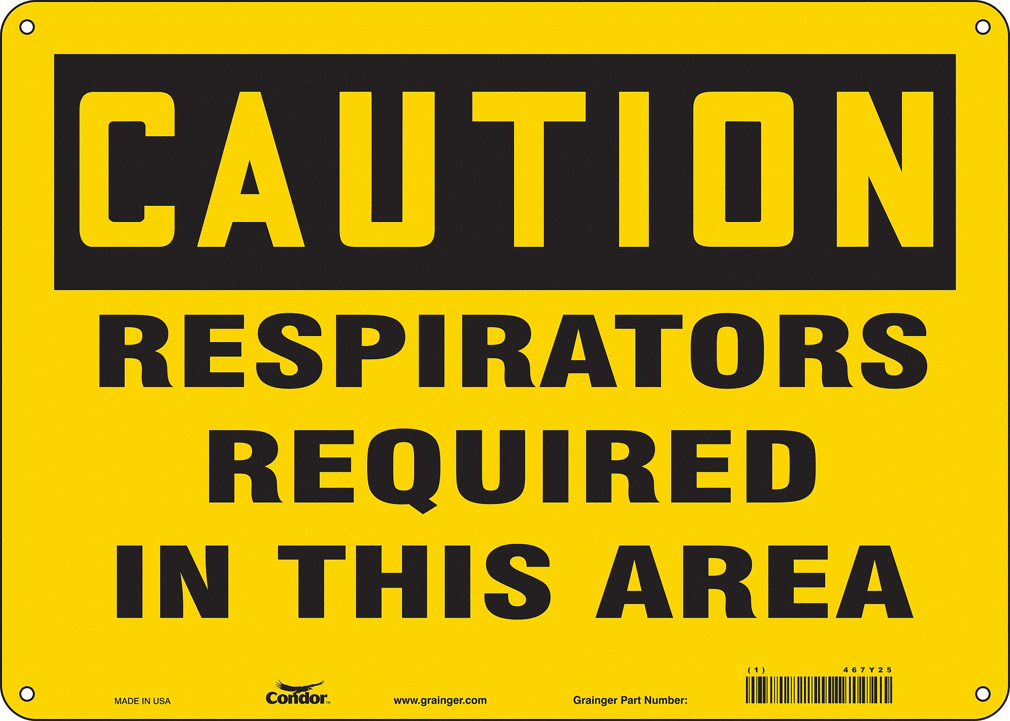 Safety Sign: Aluminum, Mounting Holes Sign Mounting, 10 in x 14 in Nominal Sign Size, 0.032 in Thick