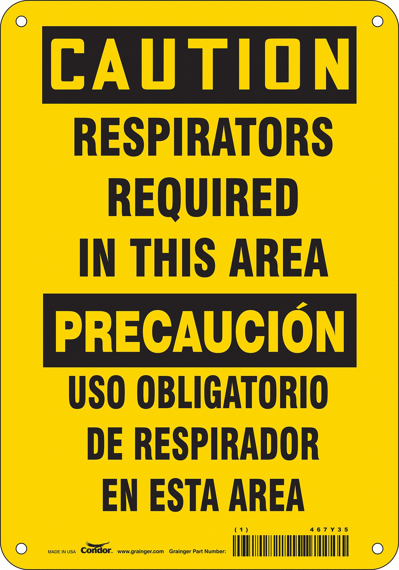 Safety Sign: Vinyl, Adhesive Sign Mounting, 10 in x 7 in Nominal Sign Size, Not Retroreflective