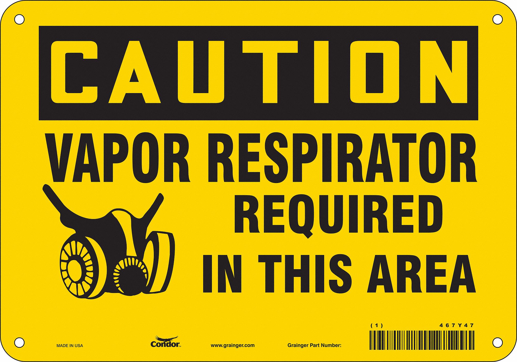 Safety Sign: Vinyl, Adhesive Sign Mounting, 7 in x 10 in Nominal Sign Size, Not Retroreflective