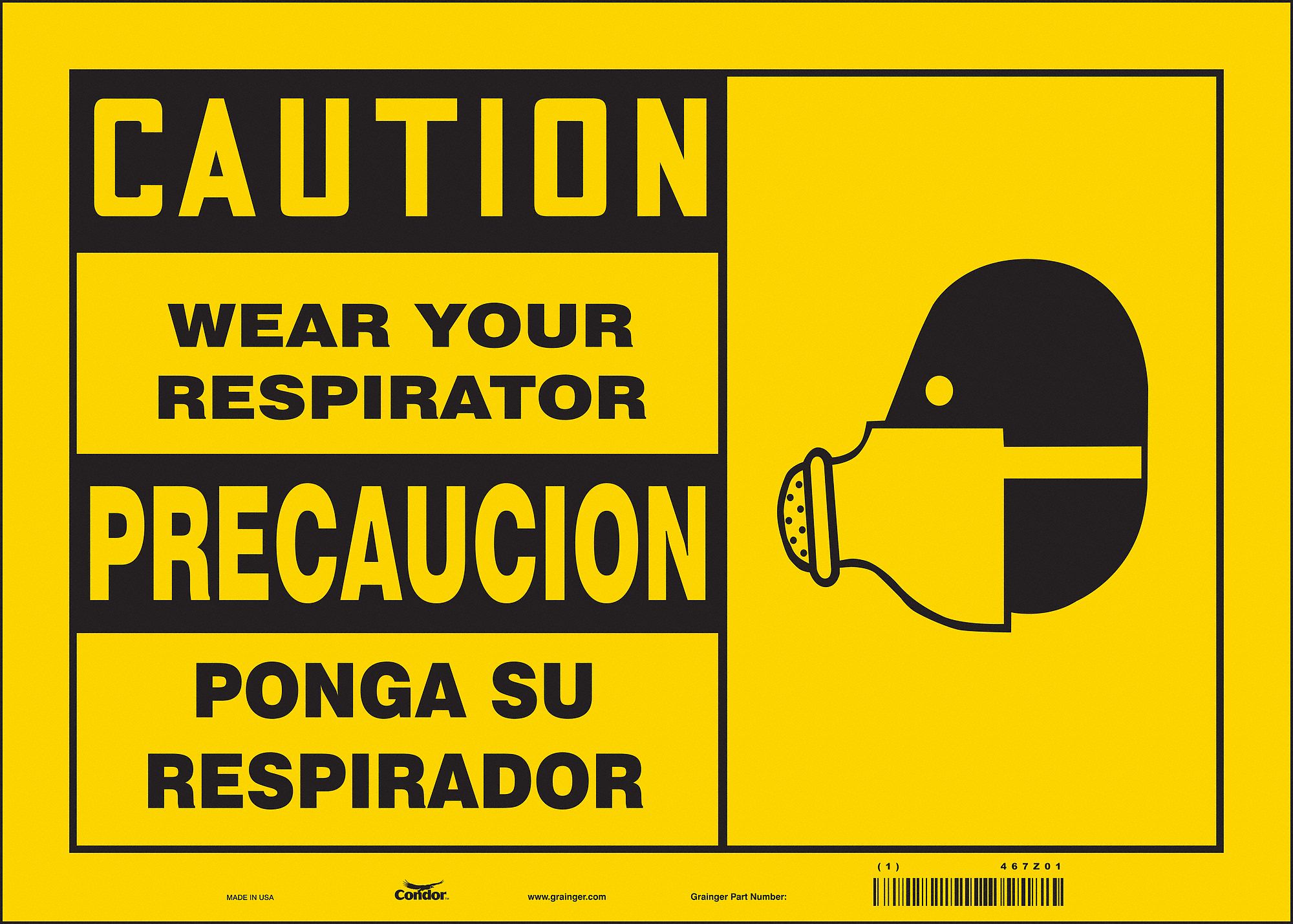 Safety Sign: Vinyl, Adhesive Sign Mounting, 10 in x 14 in Nominal Sign Size, Not Retroreflective