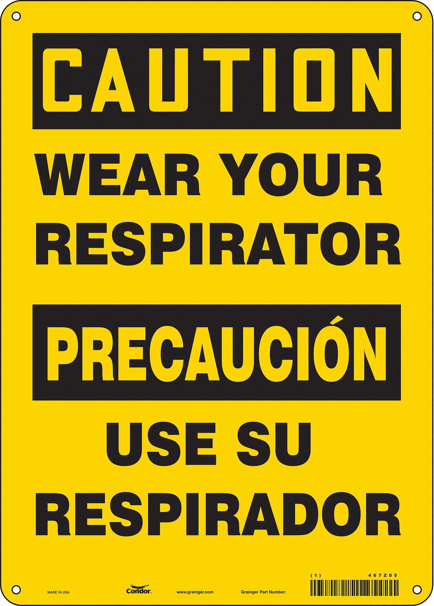 Safety Sign: Vinyl, Adhesive Sign Mounting, 14 in x 10 in Nominal Sign Size, Not Retroreflective